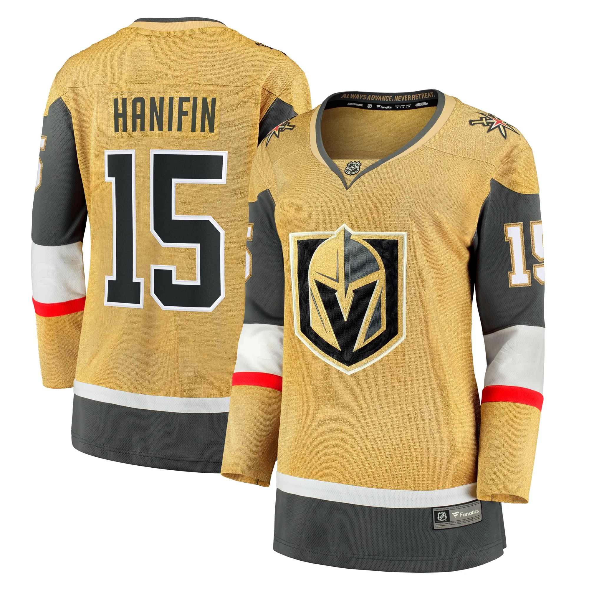 Noah Hanifin Vegas Golden Knights Fanatics Women's Home Breakaway Jersey - Gold