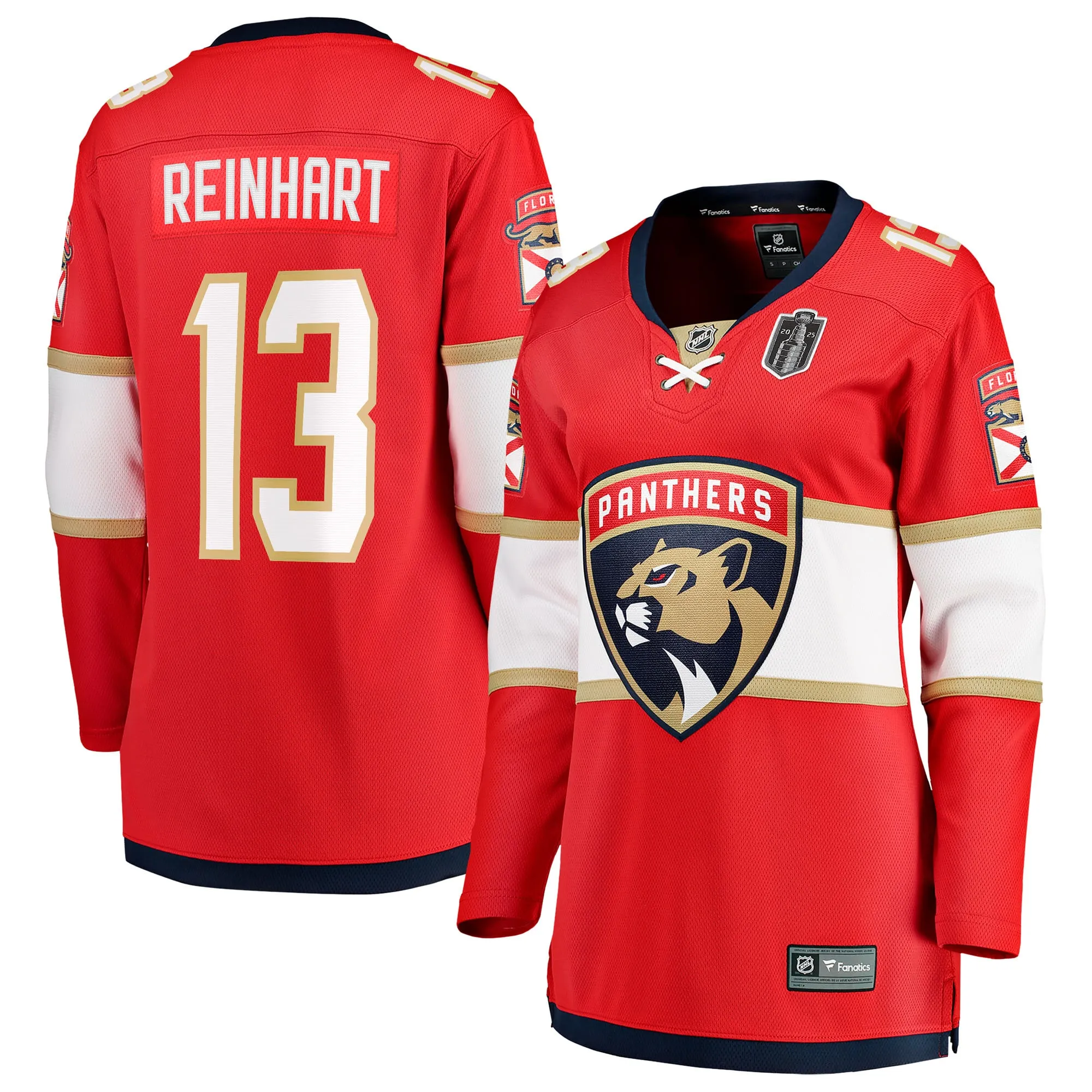 Sam Reinhart Florida Panthers Fanatics Women's 2025 Stanley Cup Final Home Breakaway Player Jersey - Red