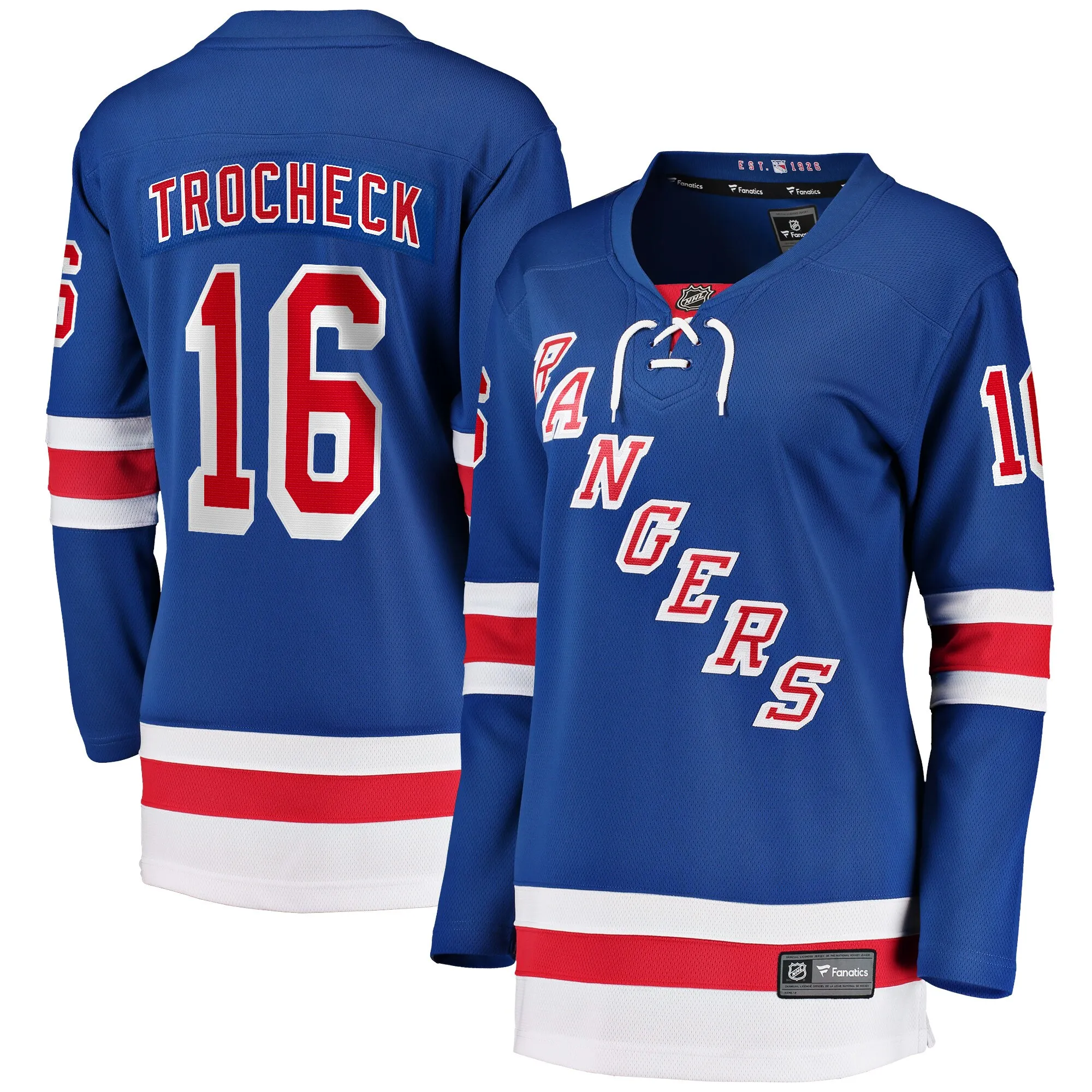 Vincent Trocheck New York Rangers Fanatics Women's Home Breakaway Player Jersey - Blue