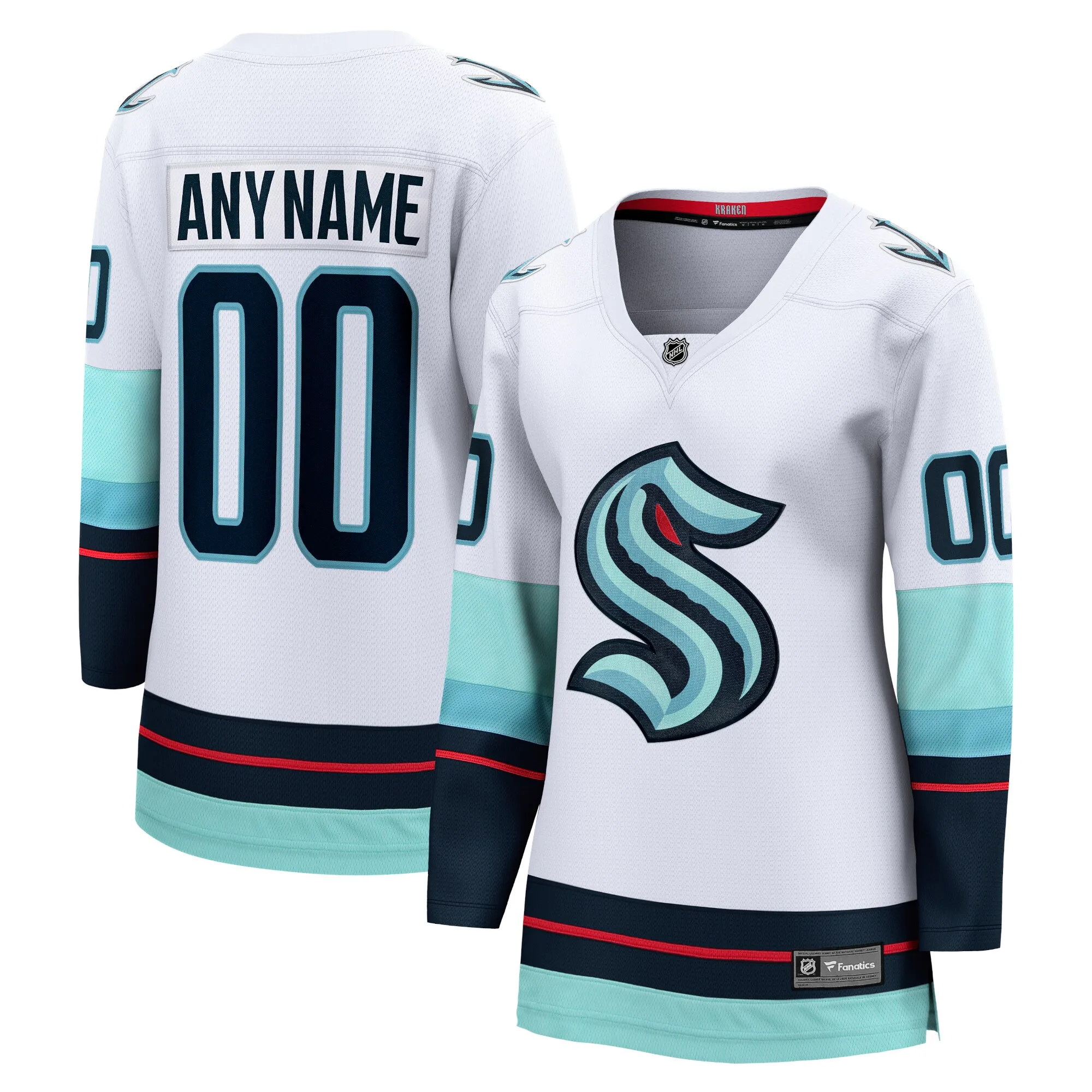Seattle Kraken Fanatics Women's Away Breakaway Custom Jersey - White