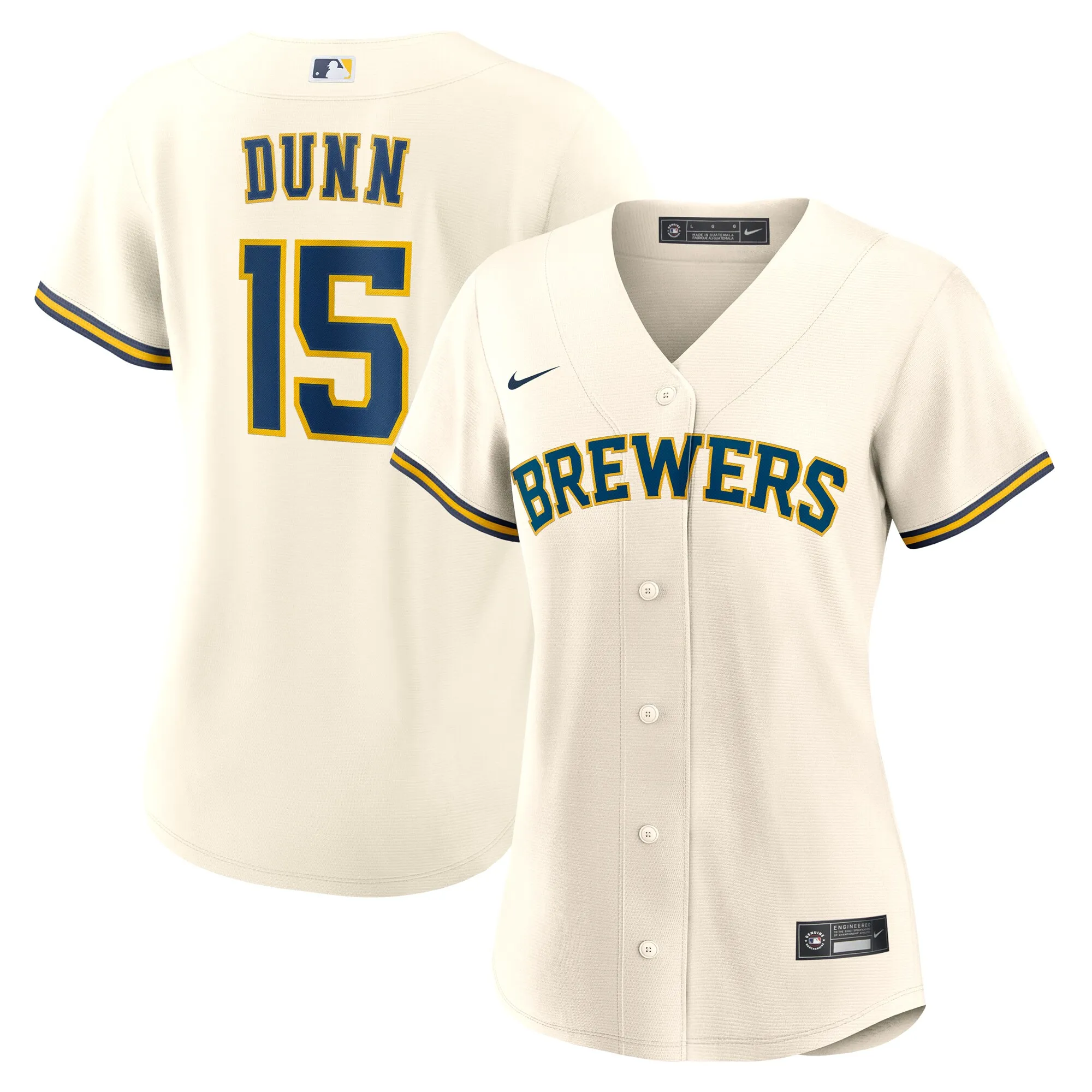 Oliver Dunn Milwaukee Brewers Nike Women's Home Replica Jersey - Cream