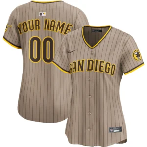 San Diego Padres Nike Women's Alternate Limited Custom Jersey - Sand