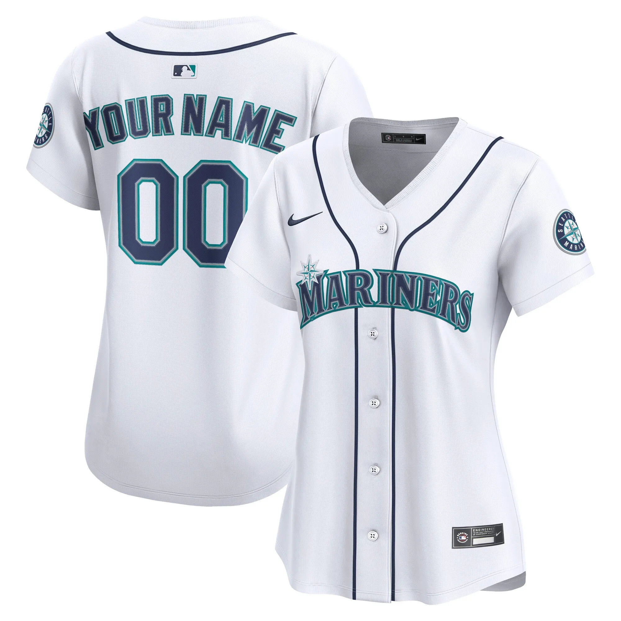 Seattle Mariners Nike Women's Home Limited Custom Jersey - White