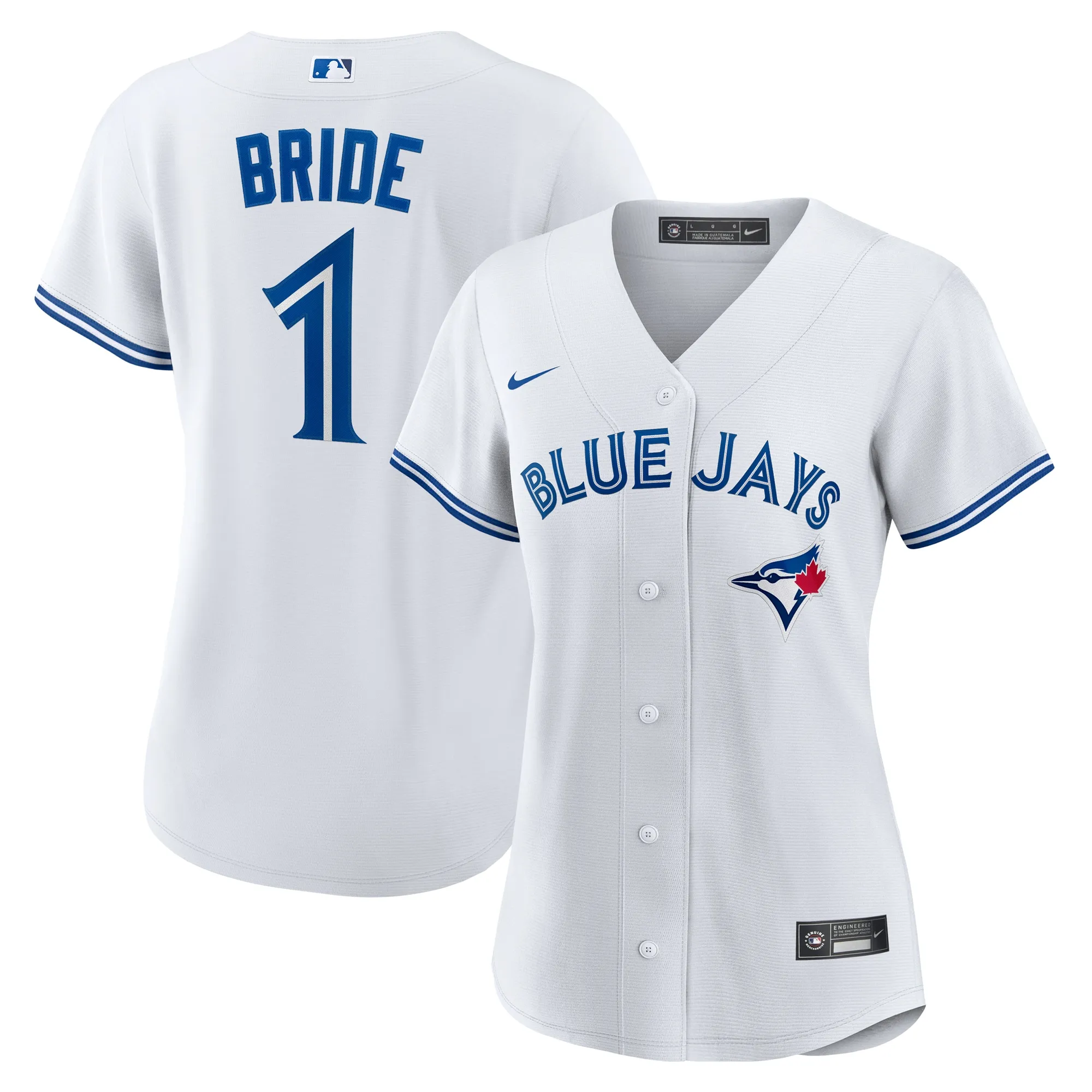 Toronto Blue Jays Nike Women's #1 Bride Home Replica Jersey - White