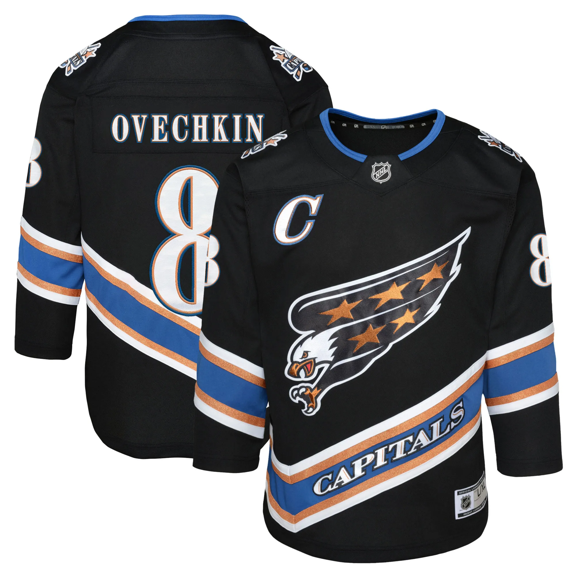 Alexander Ovechkin Washington Capitals Youth Alternate 50th Anniversary Premier Player Jersey - Black