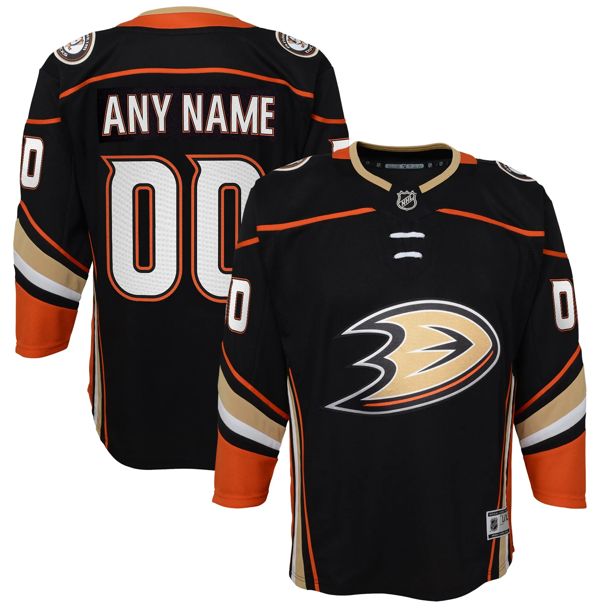 Anaheim Ducks Youth Home Premier Custom Jersey - Black