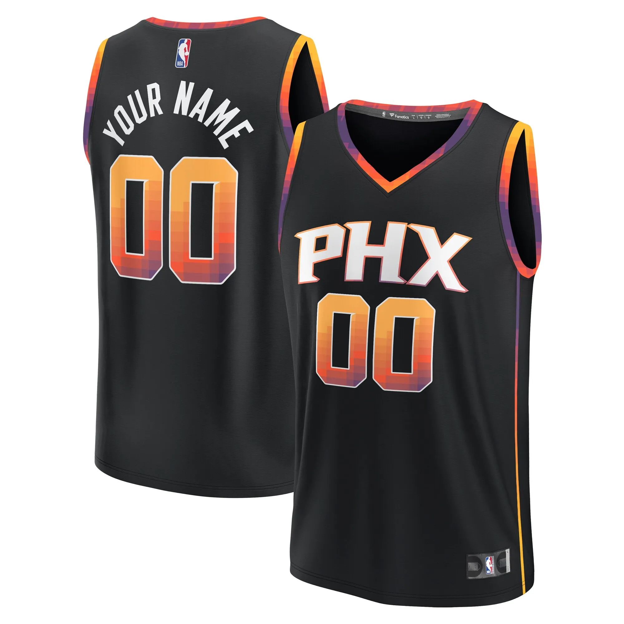 Phoenix Suns Fanatics Youth Fast Break Replica Custom Jersey - Statement Edition - Black