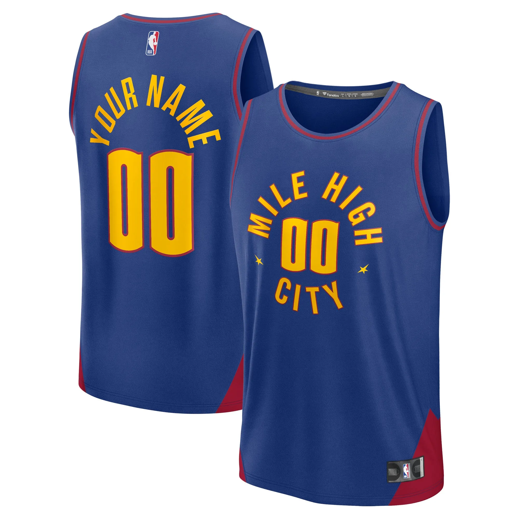 Denver Nuggets Fanatics Youth Fast Break Custom Replica Jersey - Blue  - Statement Edition