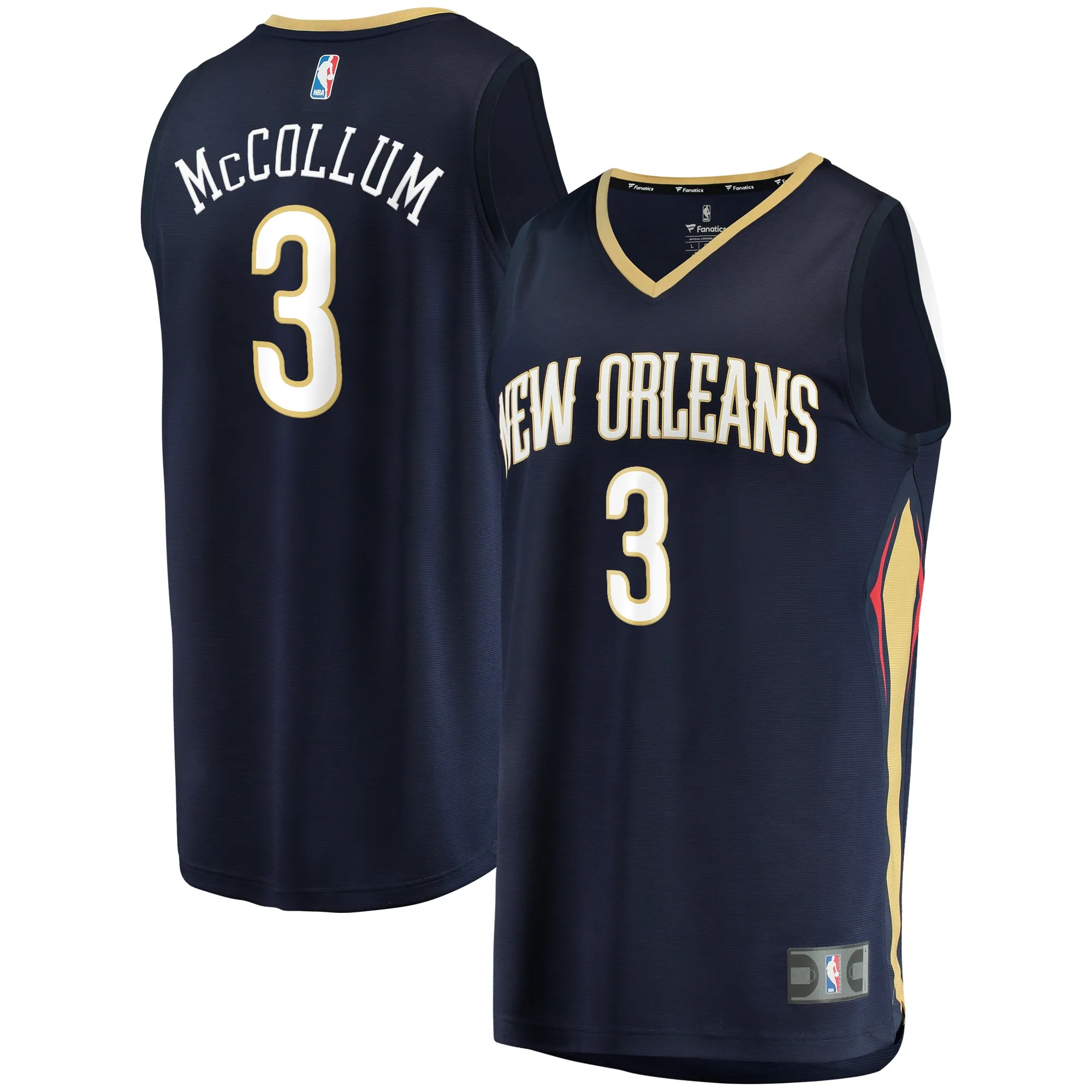 C.J. McCollum New Orleans Pelicans Fanatics Youth Fast Break Replica Player Jersey Navy - Icon Edition