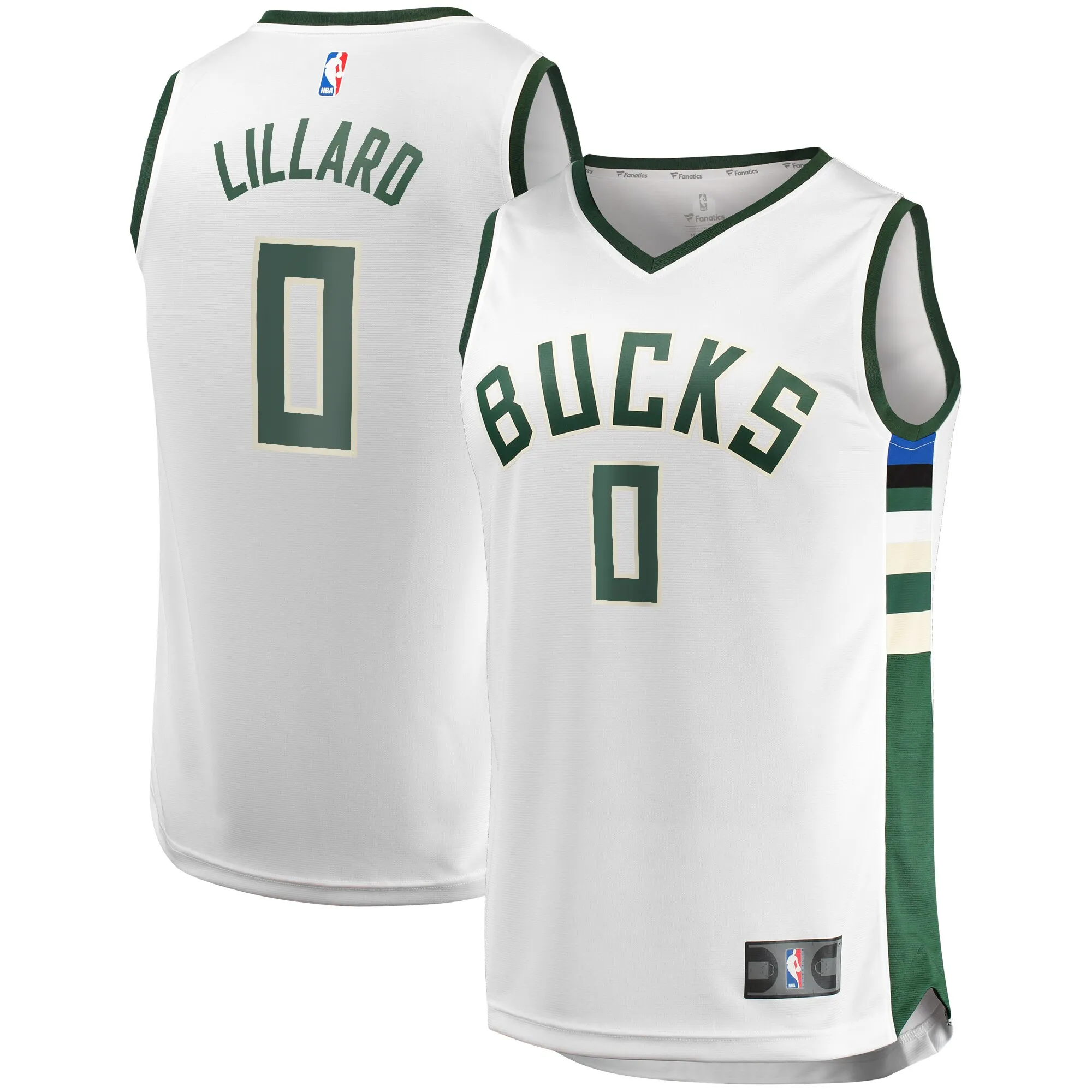Damian Lillard Milwaukee Bucks Fanatics Youth Fast Break Player Jersey - Association Edition - White