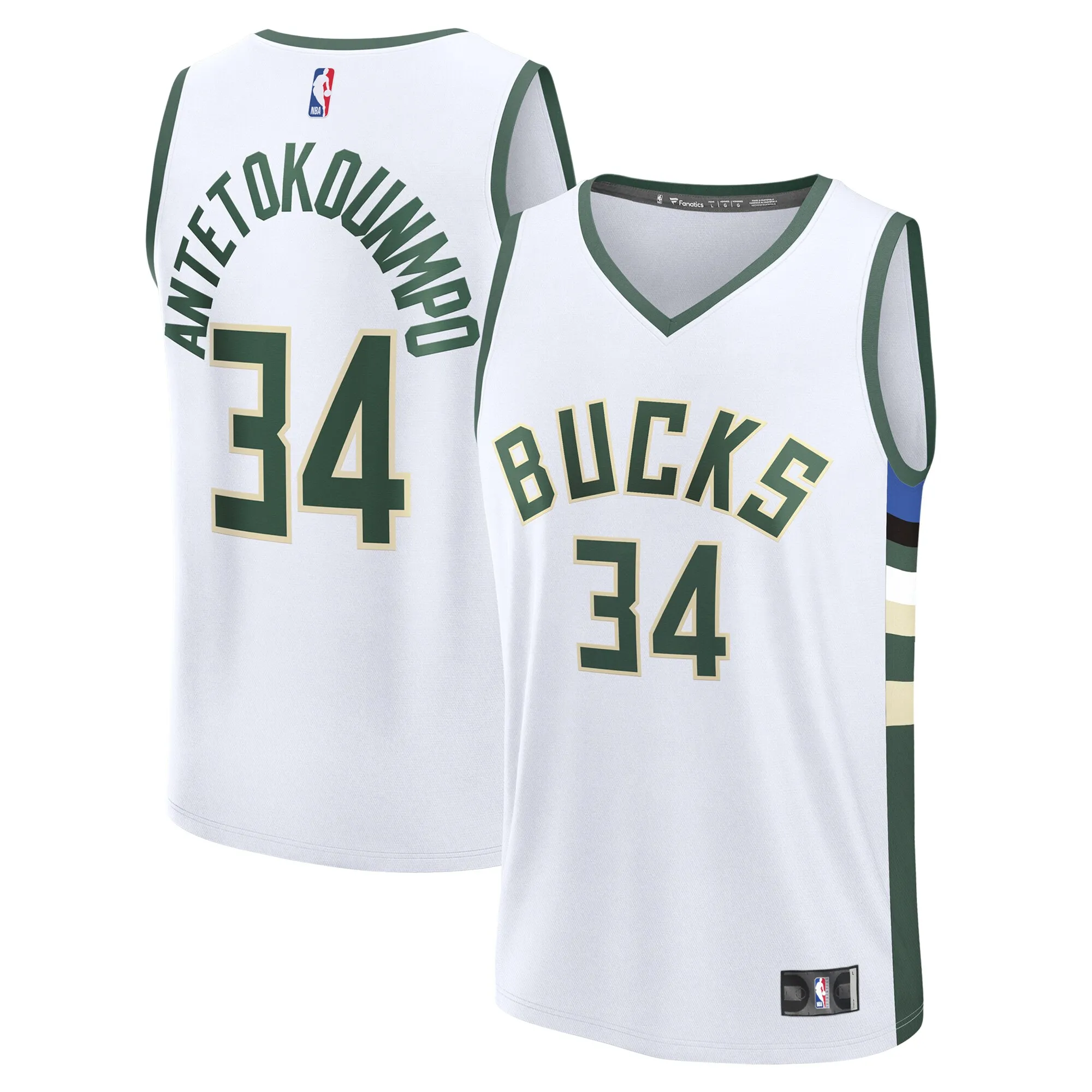 Giannis Antetokounmpo Milwaukee Bucks Fanatics Youth Fast Break Replica Player Jersey - Association Edition - White