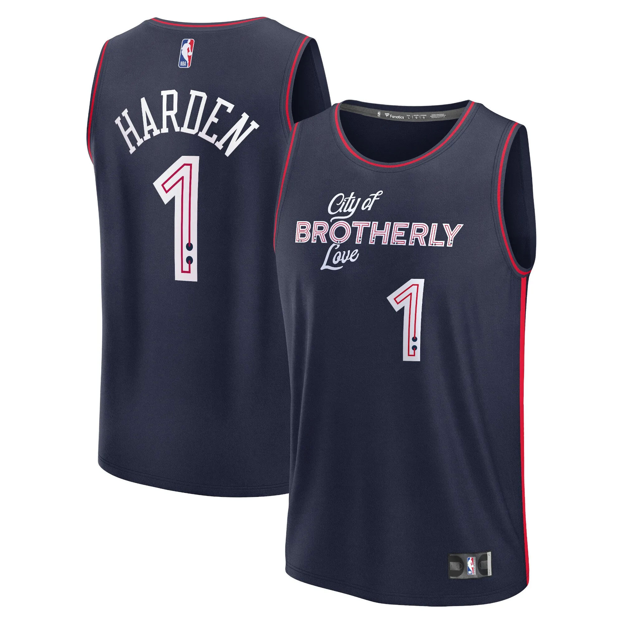 James Harden Philadelphia 76ers Fanatics Youth Fast Break Jersey - Navy - City Edition