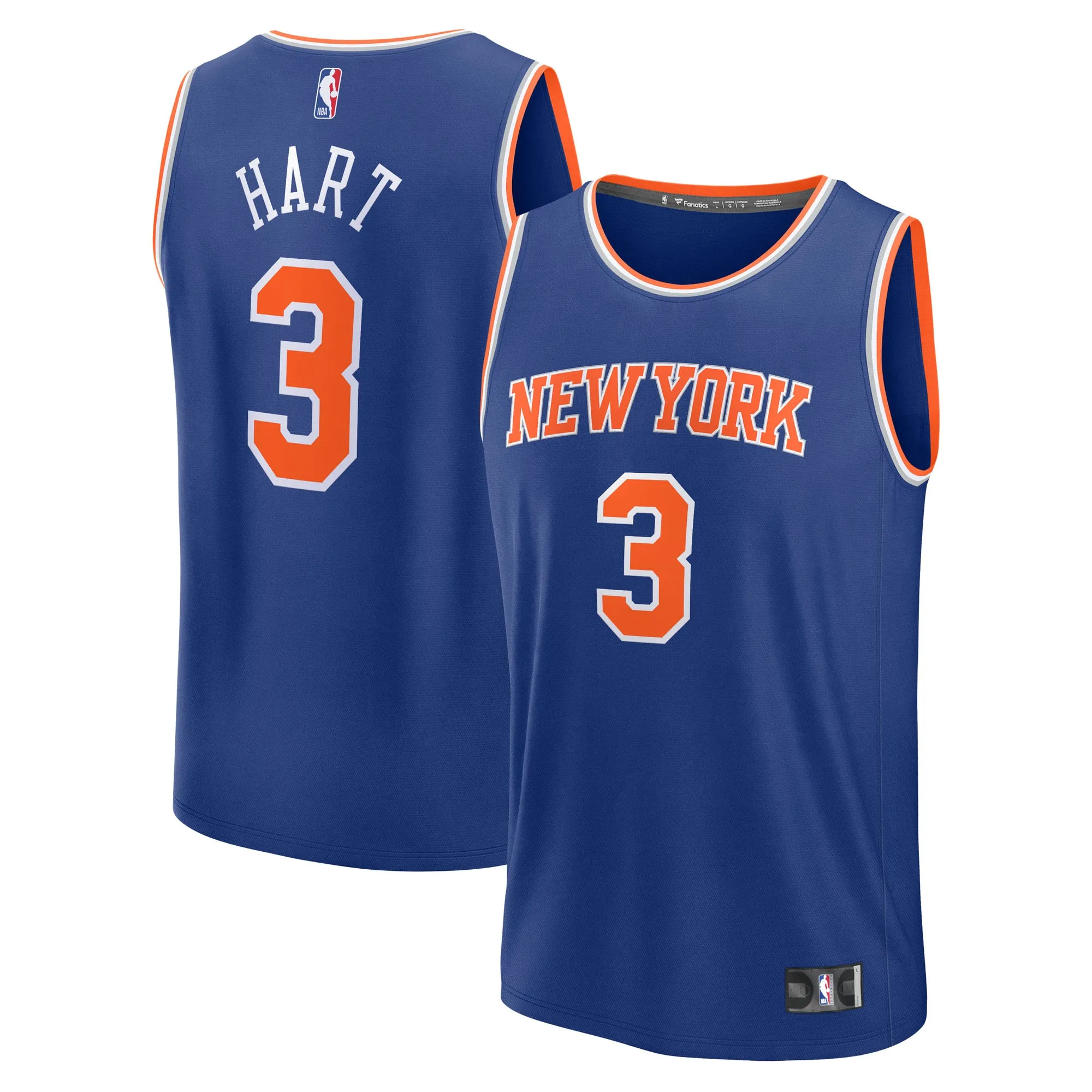 Josh Hart New York Knicks Fanatics Youth Fast Break Replica Player Jersey - Blue - Icon Edition