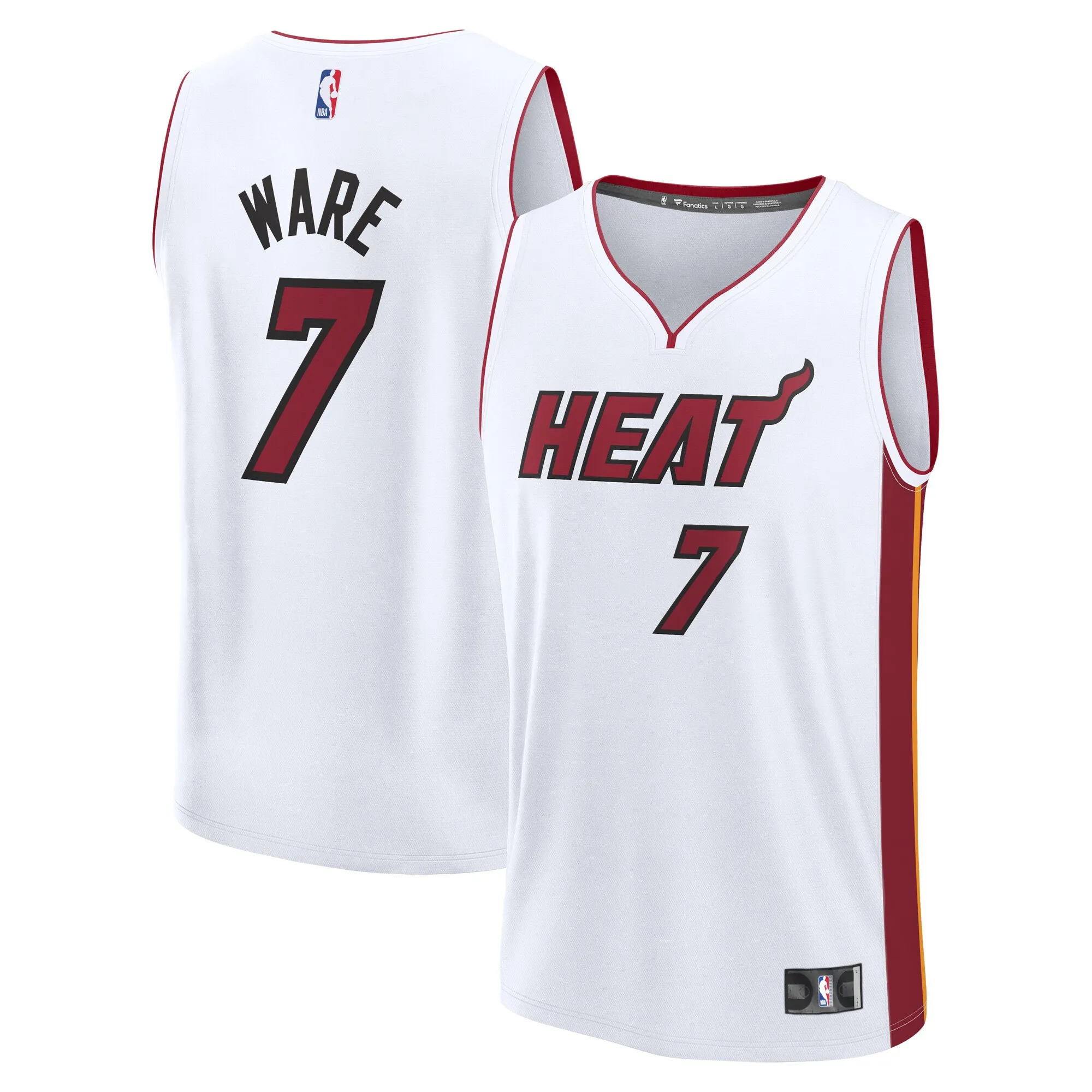 Kel'el Ware Miami Heat Fanatics Youth Fast Break Replica Player Jersey - Association - White Edition