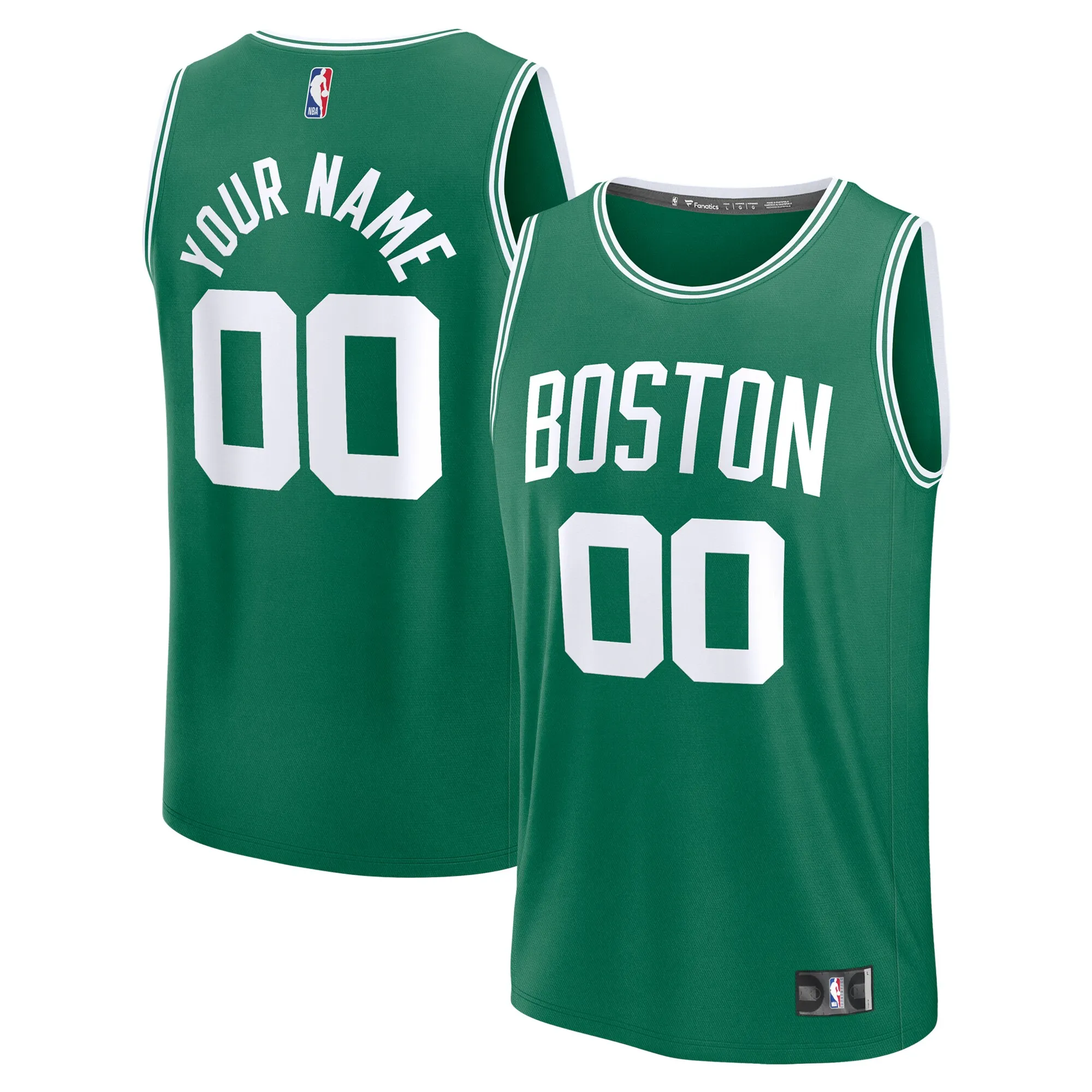 Boston Celtics Fanatics Youth Fast Break Custom Replica Jersey - Kelly Green  - Icon Edition