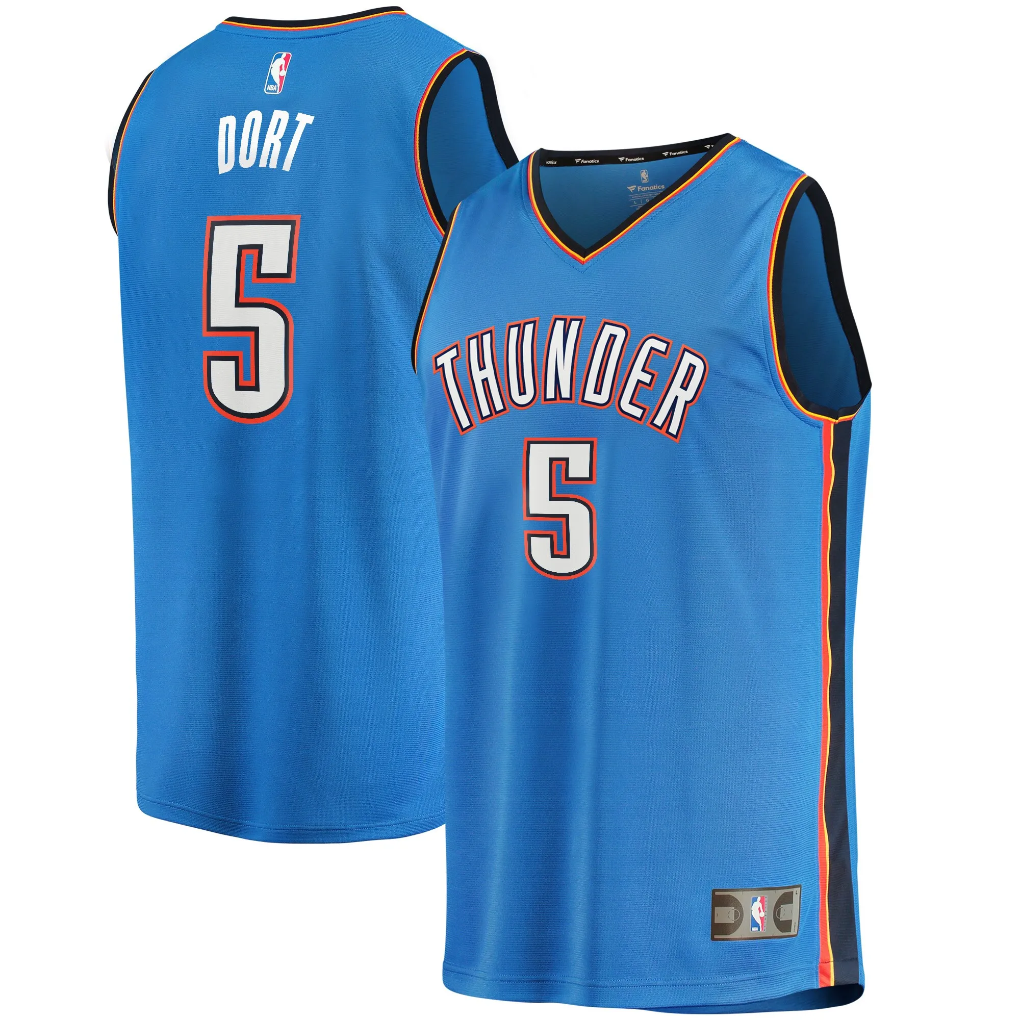 Luguentz Dort Oklahoma City Thunder Fanatics Youth Fast Break Player Jersey - Icon Edition - Blue
