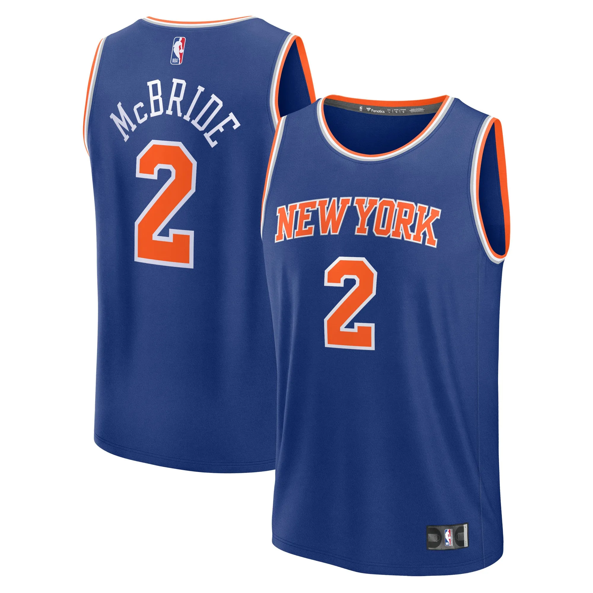 Miles McBride New York Knicks Fanatics Youth Fast Break Replica Player Jersey - Blue - Icon Edition
