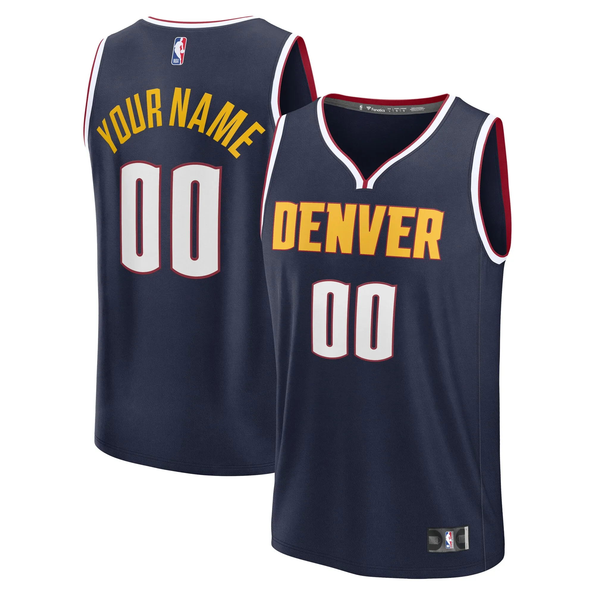 Denver Nuggets Fanatics Youth Fast Break Custom Replica Jersey - Navy  - Icon Edition