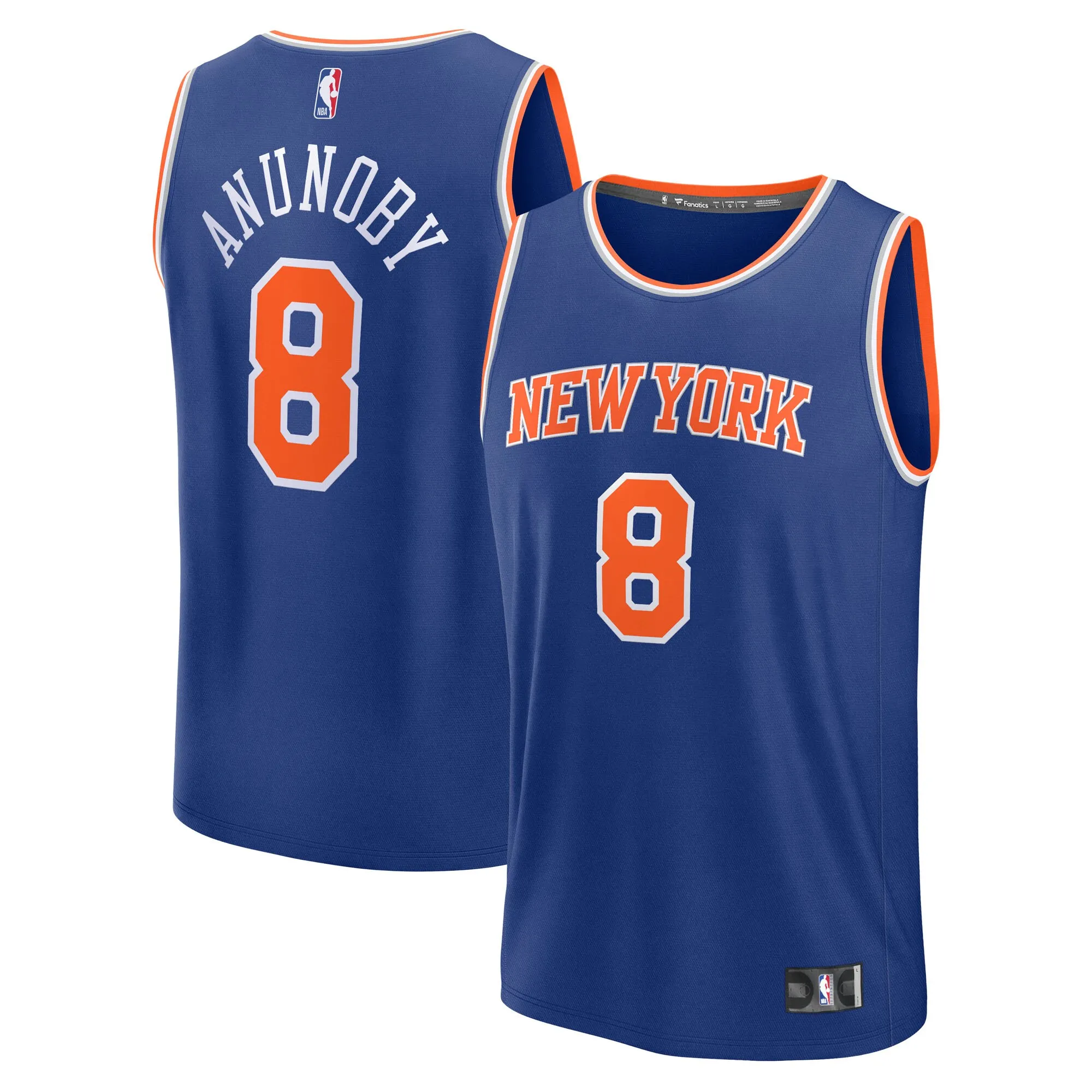 OG Anunoby New York Knicks Fanatics Youth Fast Break Replica Player Jersey - Blue - Icon Edition
