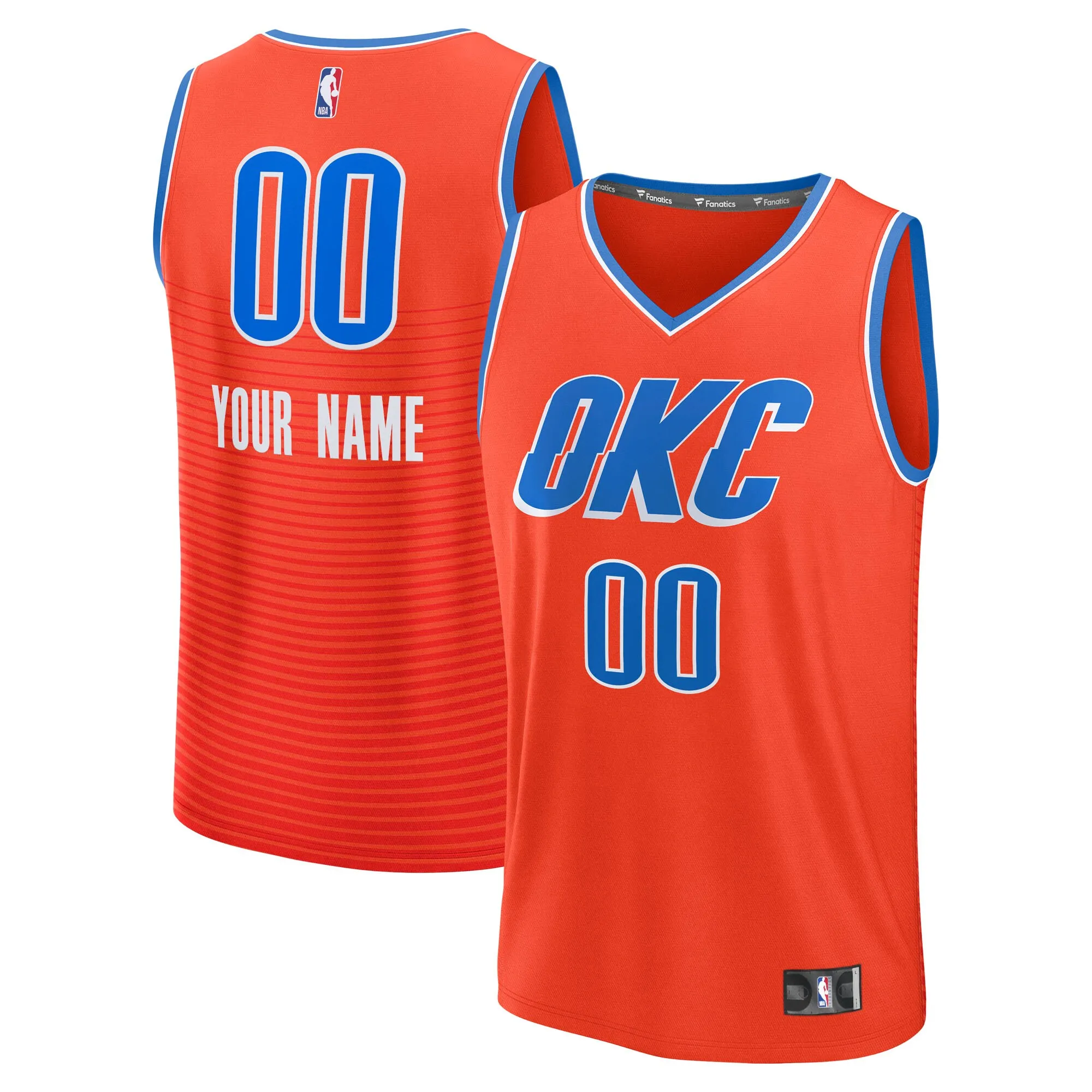 Oklahoma City Thunder Fanatics Youth Fast Break Custom Jersey - Statement Edition - Orange