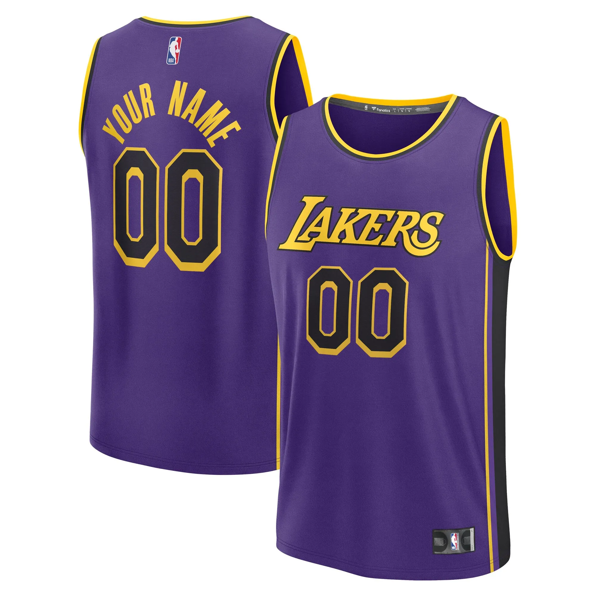 Los Angeles Lakers Fanatics Youth Fast Break Custom Jersey - Statement Edition - Purple