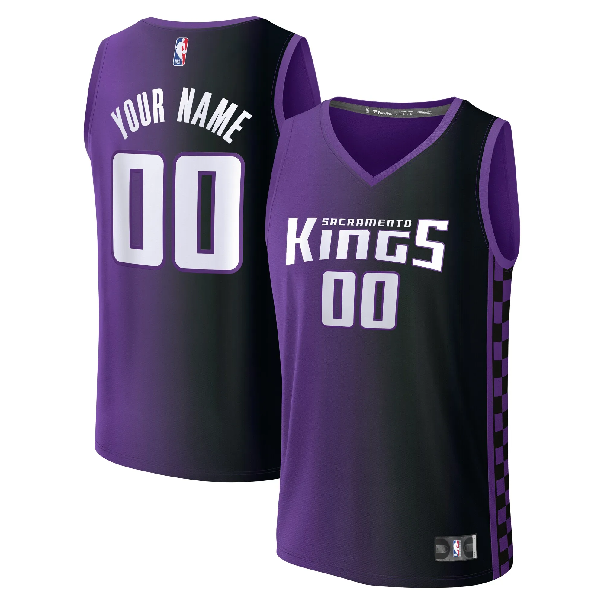 Sacramento Kings Fanatics Youth Fast Break Custom Replica Jersey - Purple  - Statement Edition