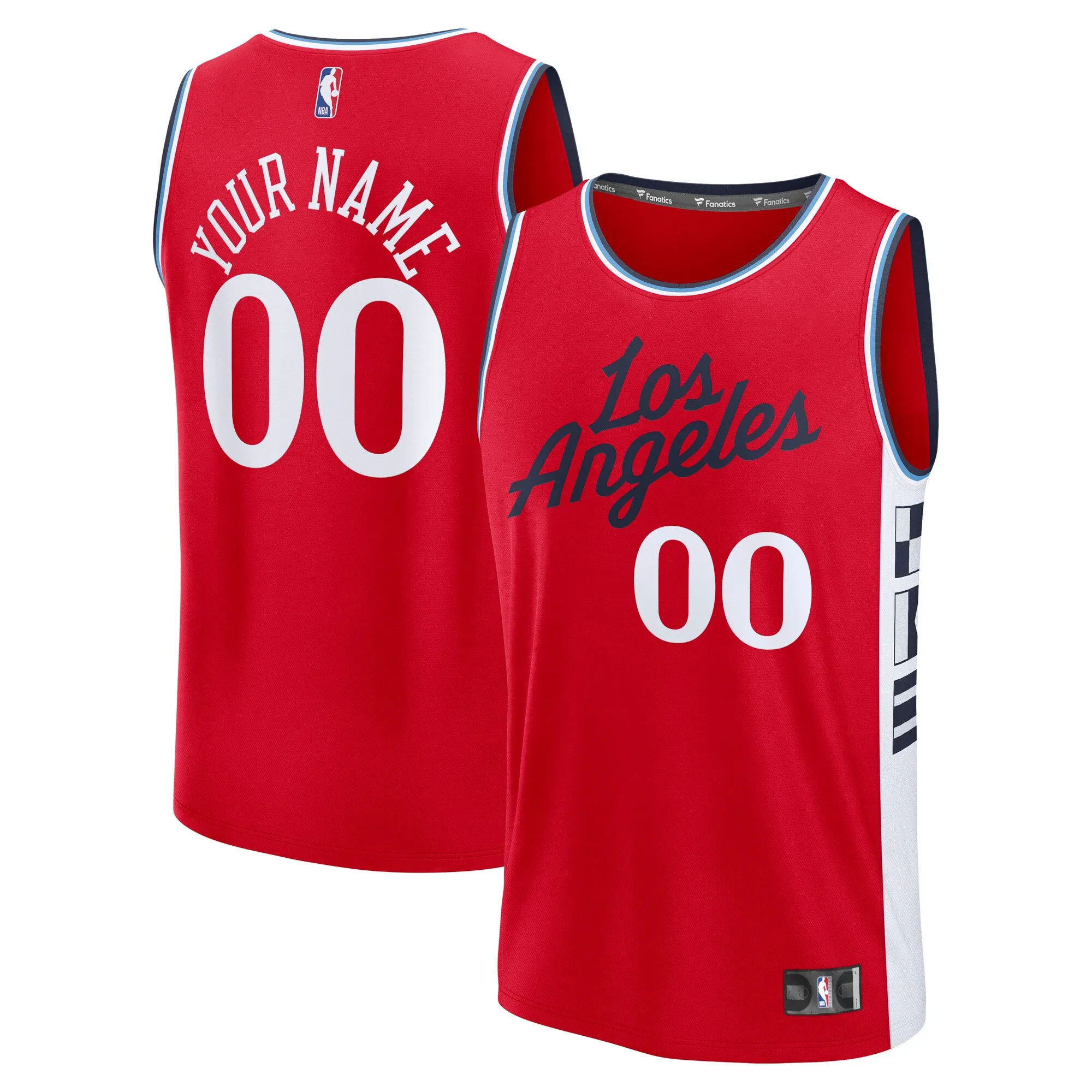 LA Clippers Fanatics Youth Fast Break Custom Replica Jersey - Red  - Statement Edition