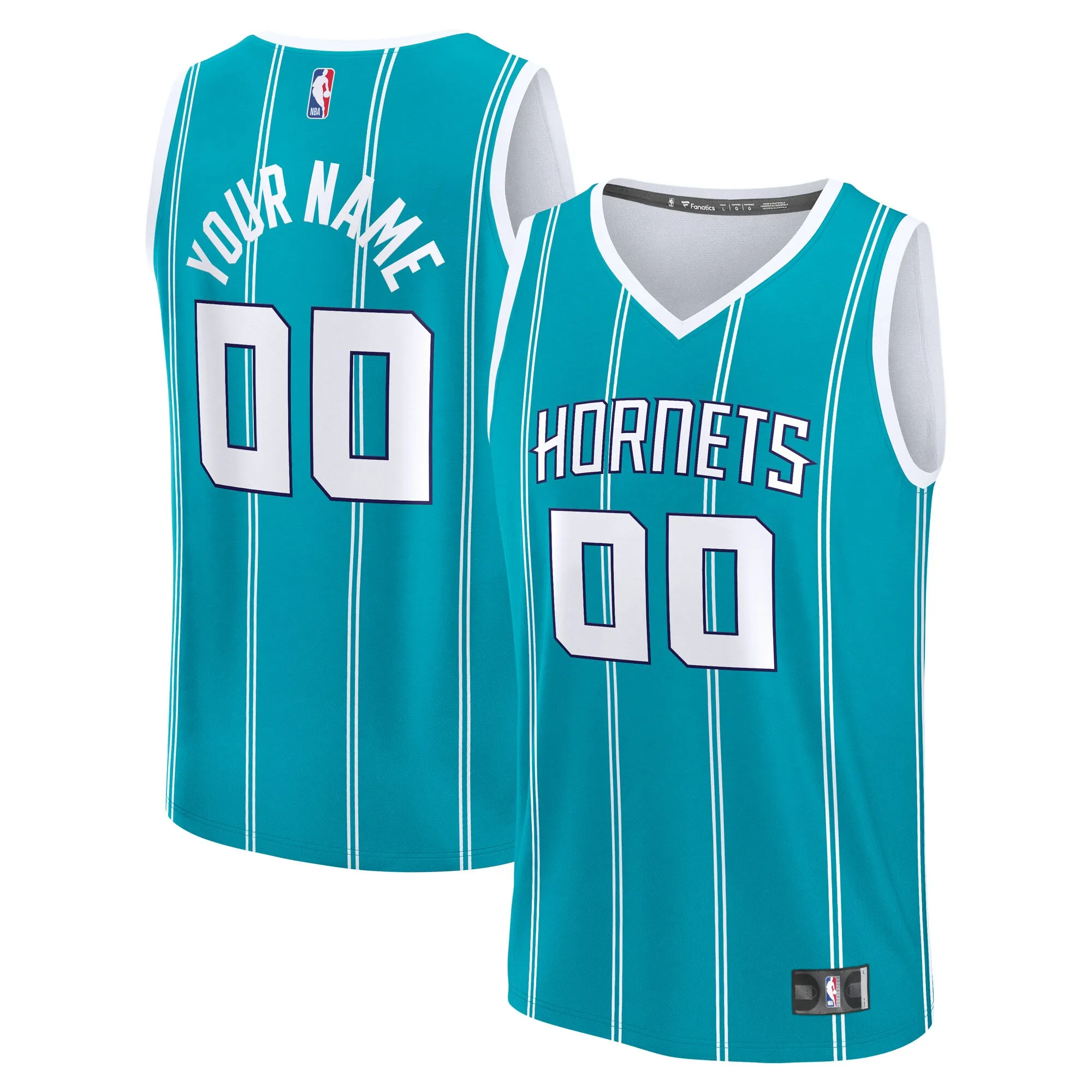 Charlotte Hornets Fanatics Youth Fast Break Custom Replica Jersey - Teal  - Icon Edition