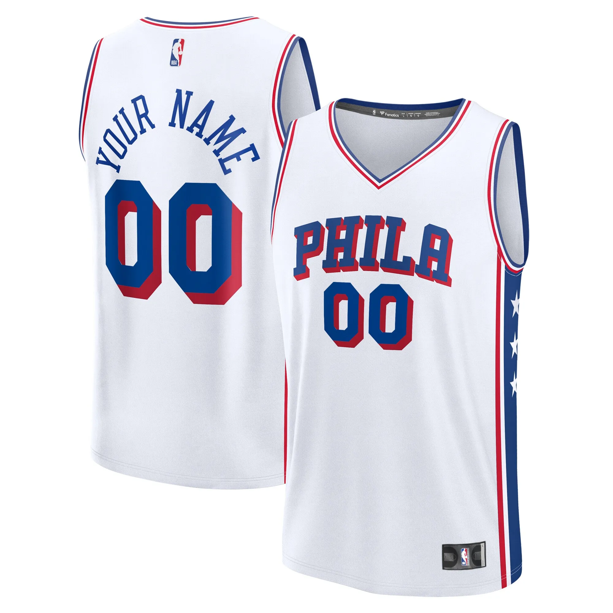 Philadelphia 76ers Fanatics Youth Fast Break Custom Replica Jersey - White  - Association Edition