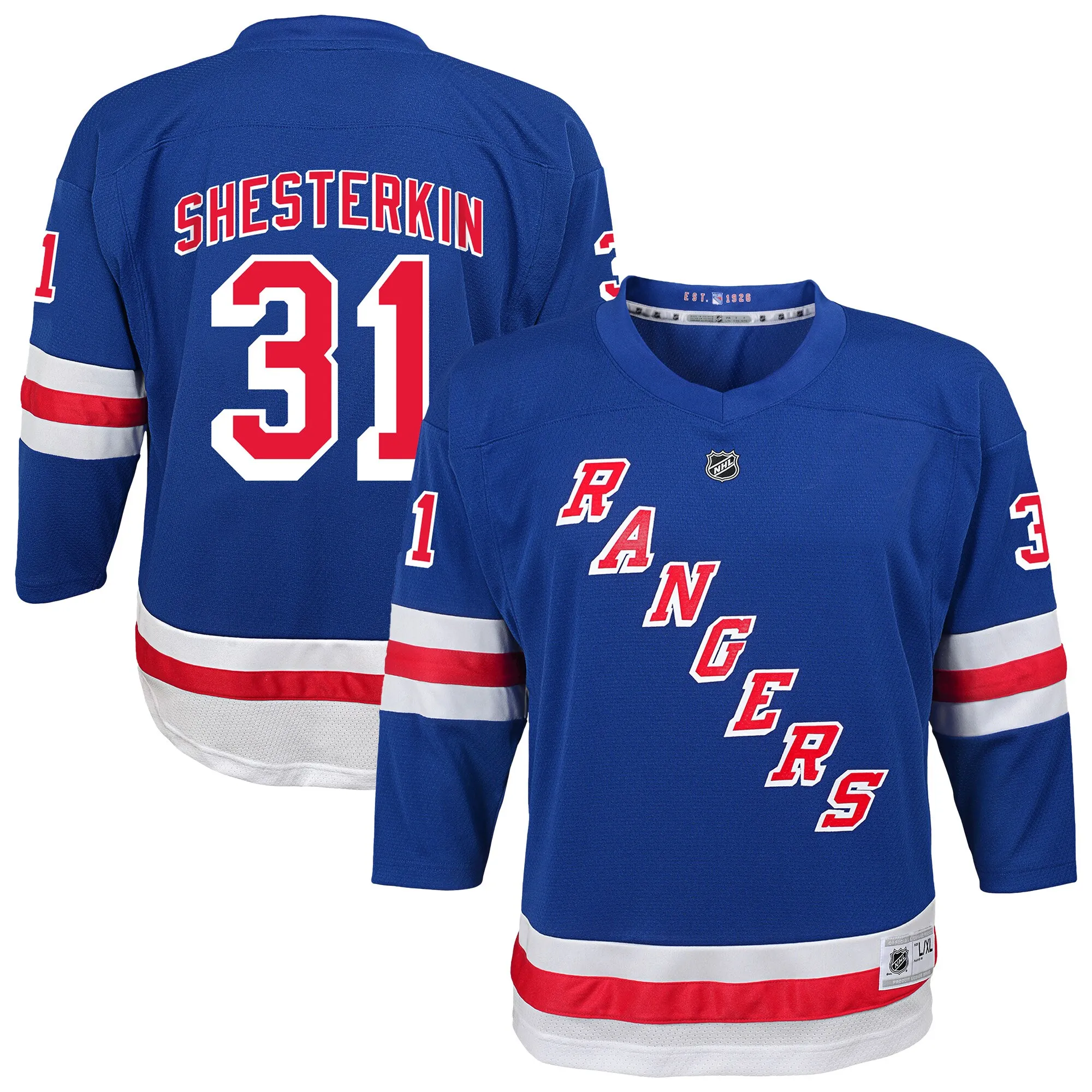 Igor Shesterkin New York Rangers Youth Home Replica Player Jersey - Blue