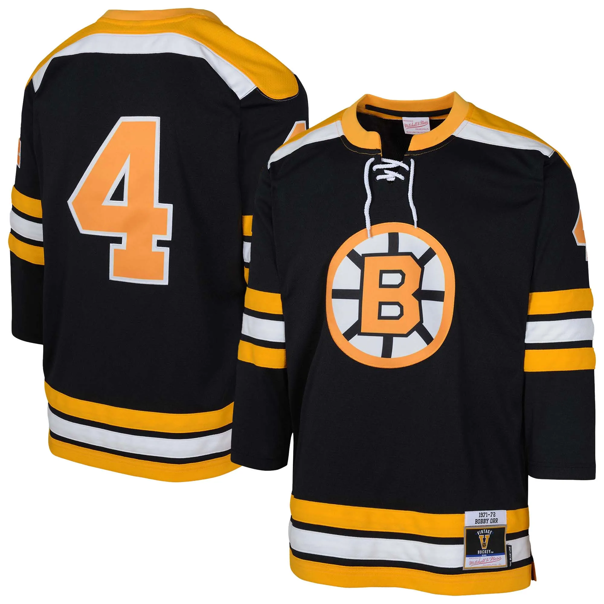Bobby Orr Boston Bruins Mitchell & Ness Youth   Blue Line Player Jersey - Black