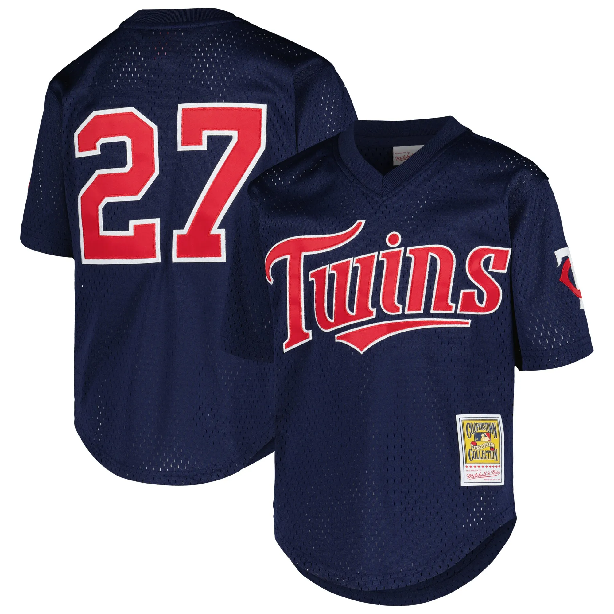 David Ortiz Minnesota Twins Mitchell & Ness Youth Cooperstown Collection Mesh Batting Practice Jersey - Navy