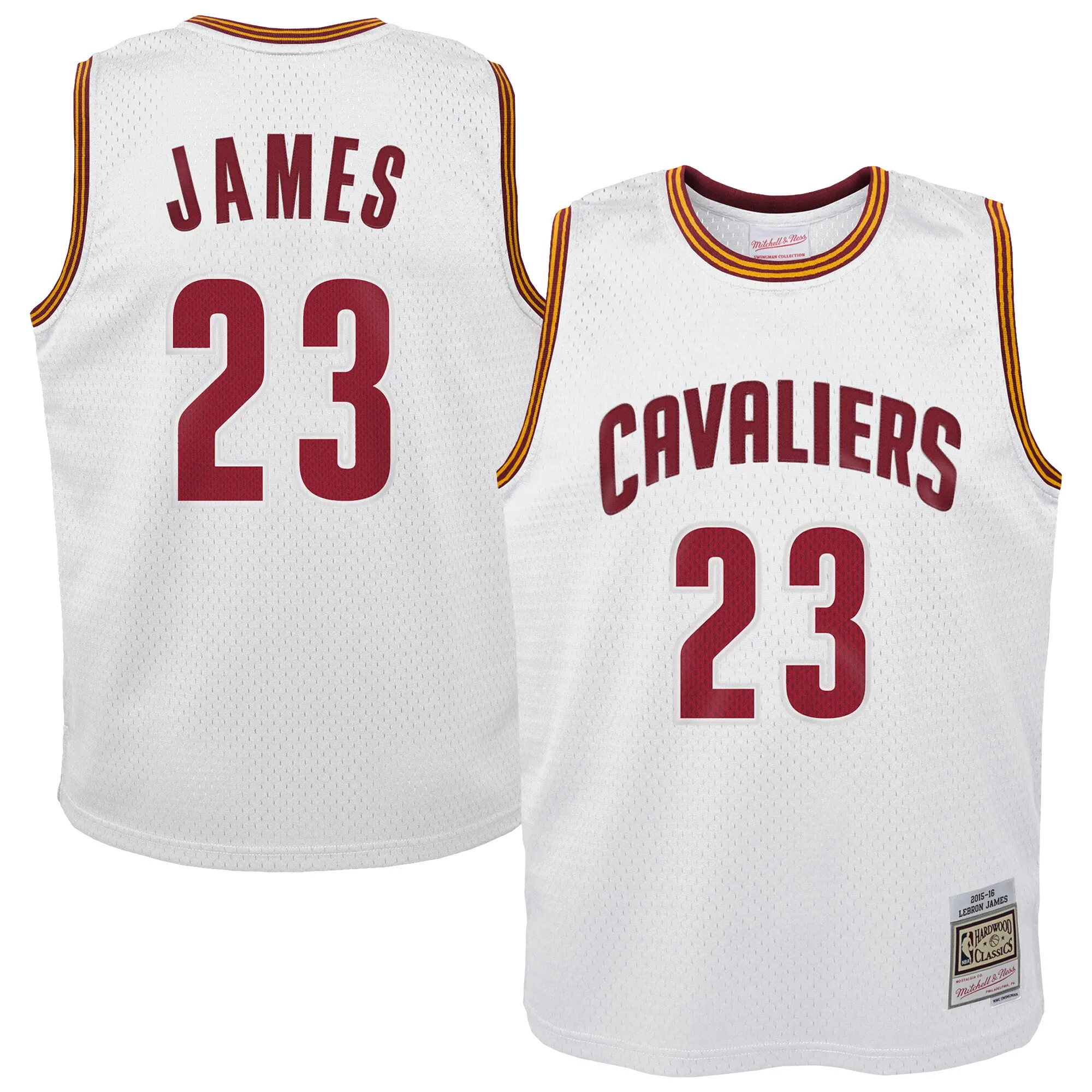 LeBron James Cleveland Cavaliers Mitchell & Ness Youth 2015-16 Hardwood Classics Swingman Throwback Home Jersey - White