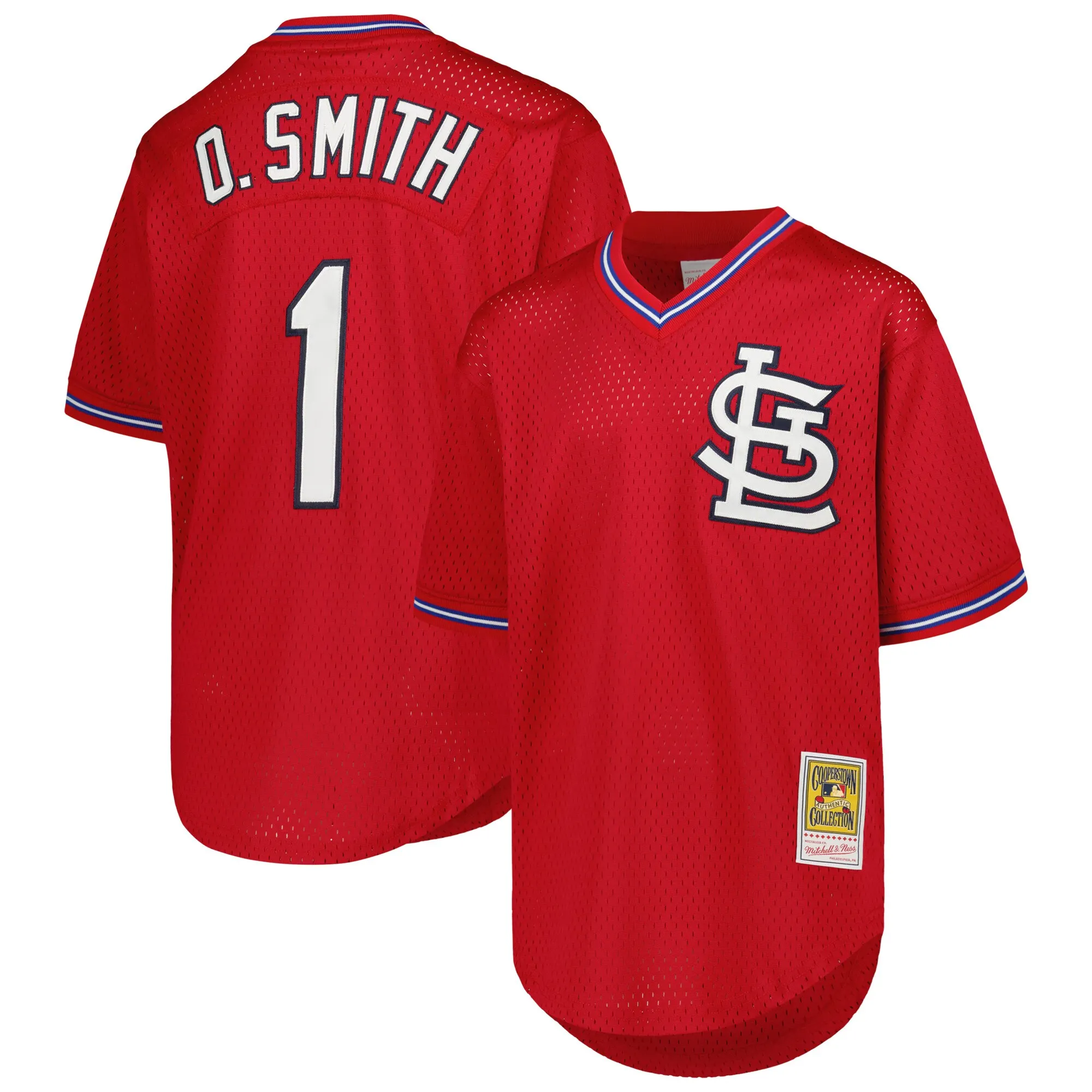 Ozzie Smith St. Louis Cardinals Mitchell & Ness Youth Cooperstown Collection Mesh Batting Practice Jersey - Navy