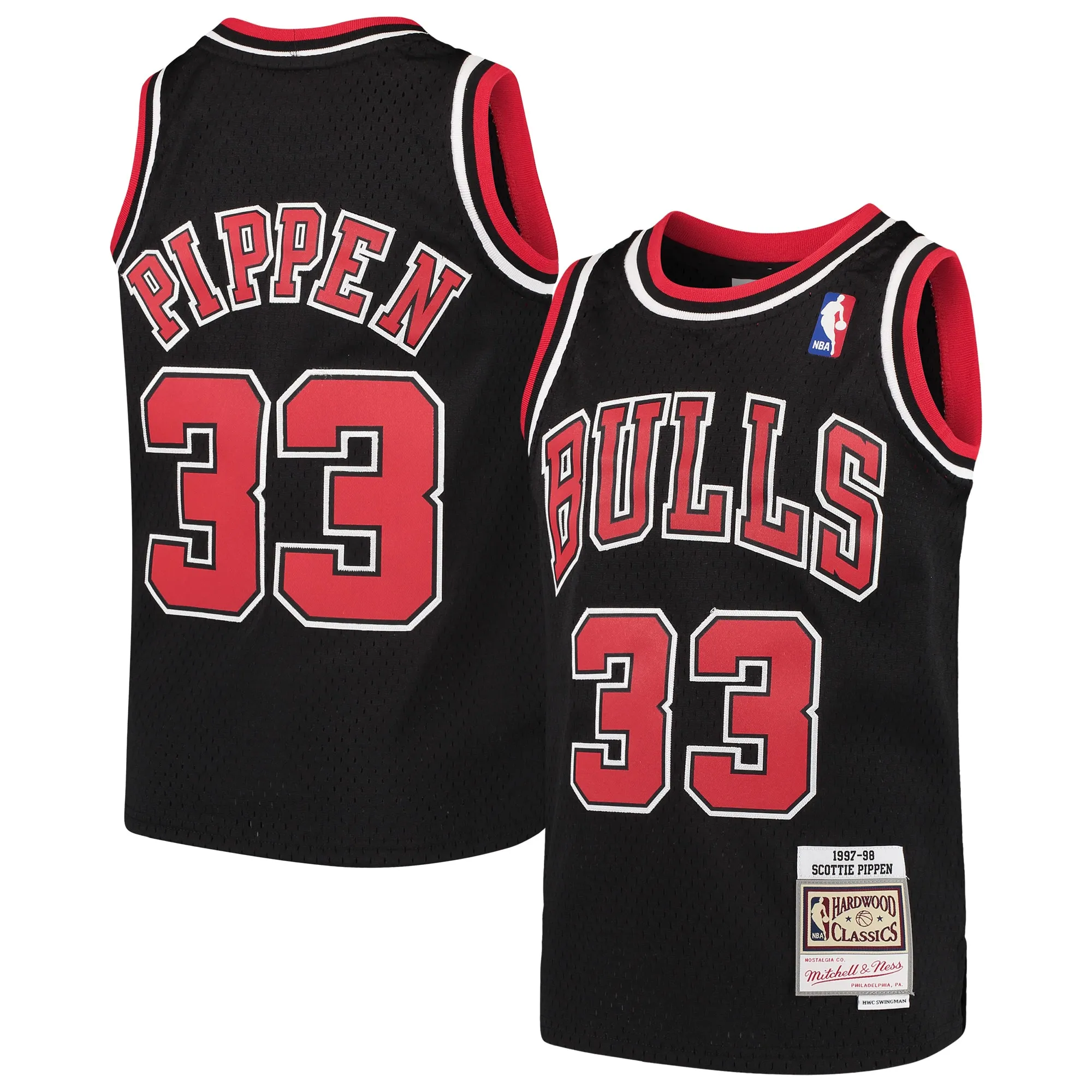 Scottie Pippen Chicago Bulls Mitchell & Ness Youth Hardwood Classics Swingman Throwback Jersey - Black