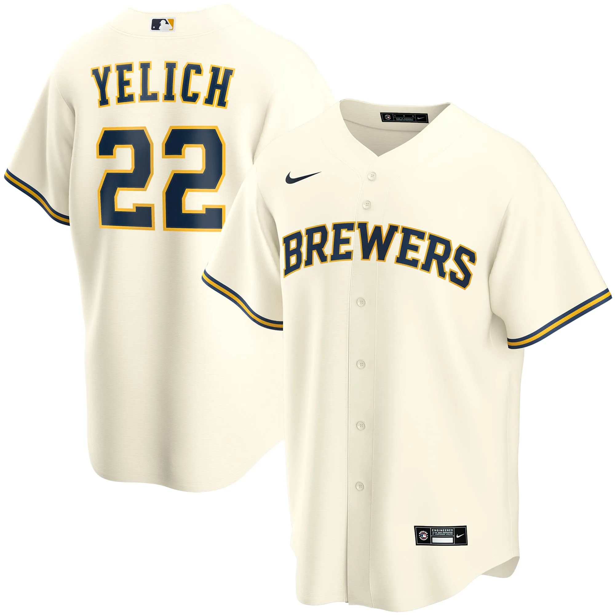 Christian Yelich Milwaukee Brewers Nike Youth Home Replica Player Jersey - Cream