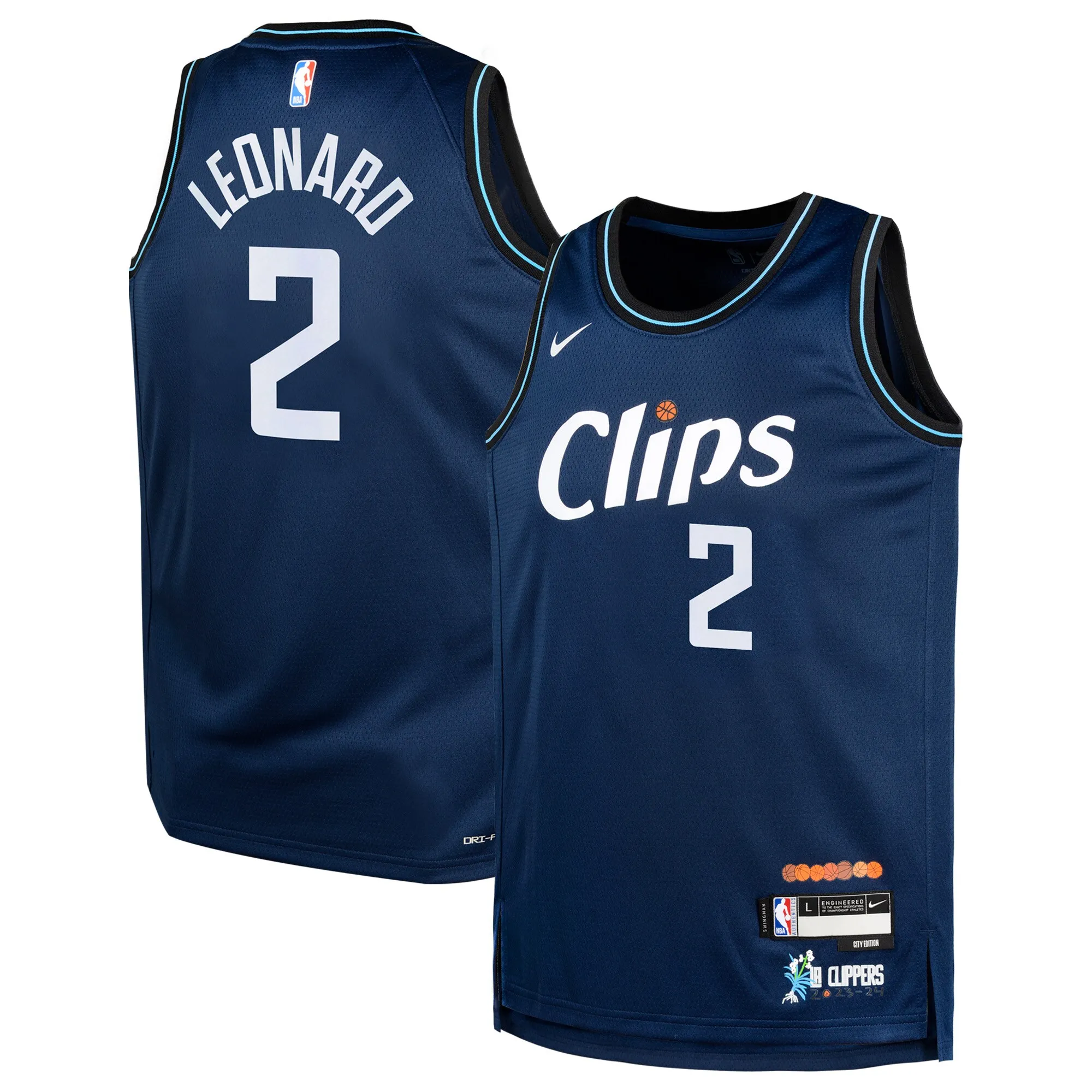 Kawhi Leonard LA Clippers Nike Youth  Swingman Replica Jersey - City Edition - Navy
