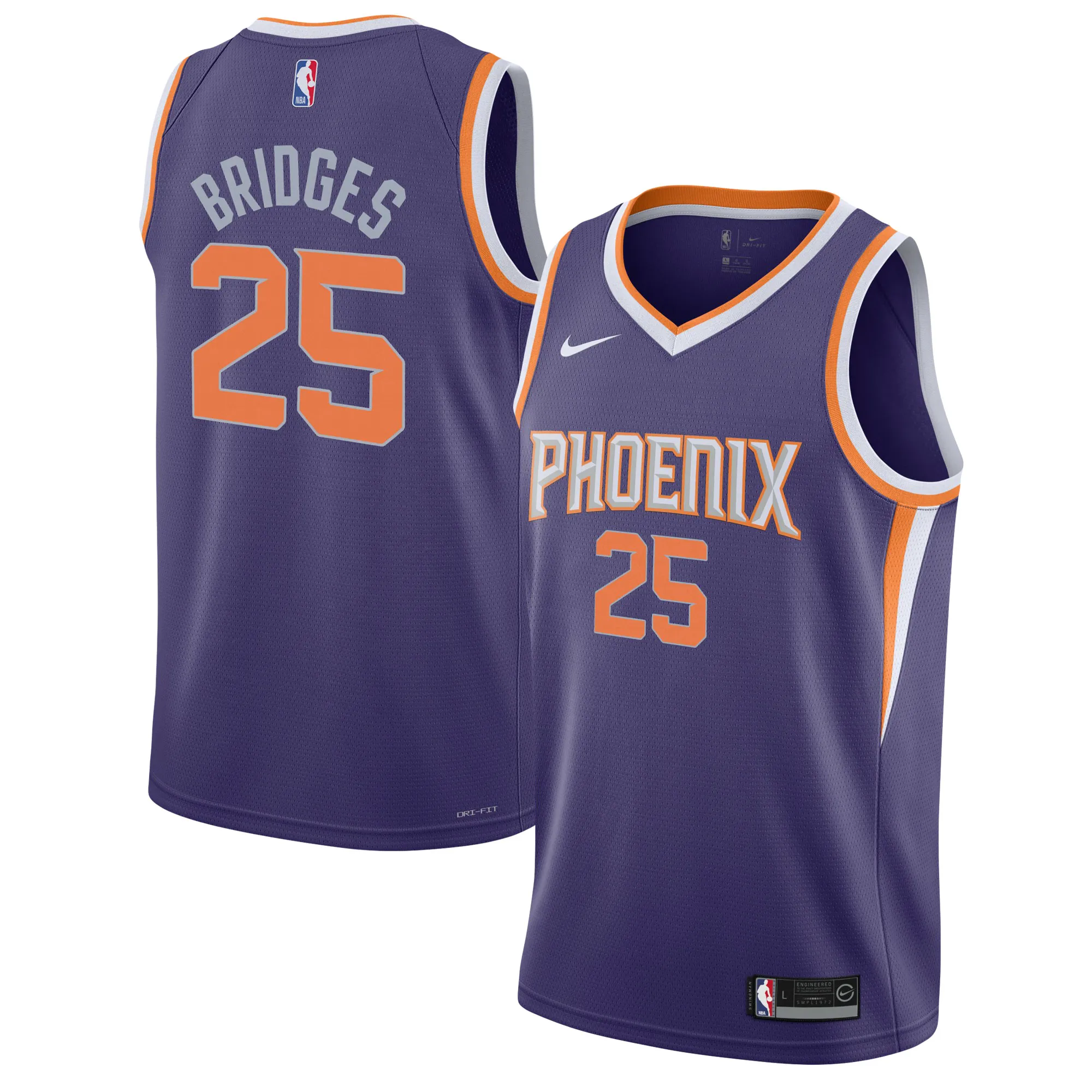 Mikal Bridges Phoenix Suns Nike Youth Swingman Jersey - Icon Edition - Purple