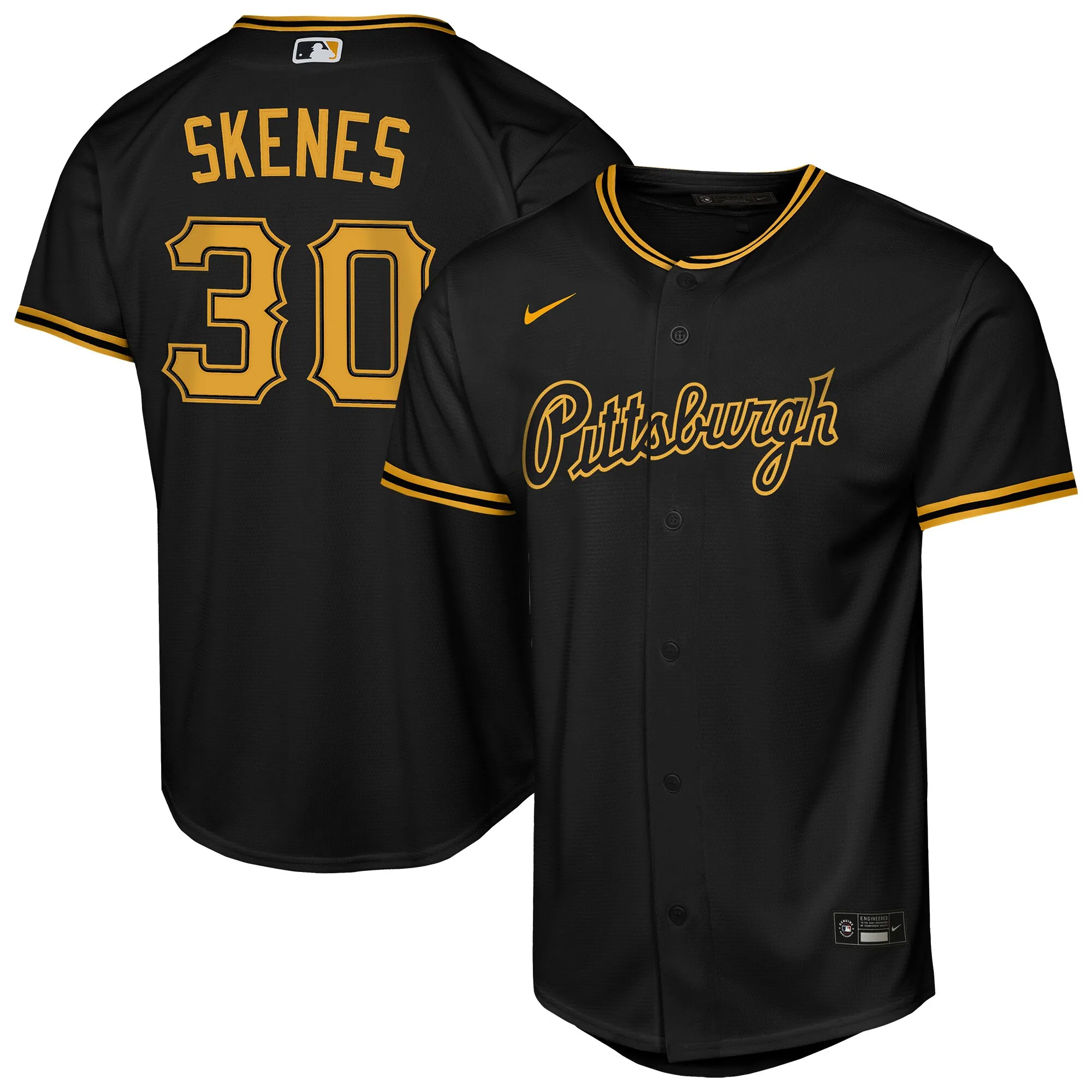 Paul Skenes Pittsburgh Pirates Nike Youth Alternate Replica Jersey - Black