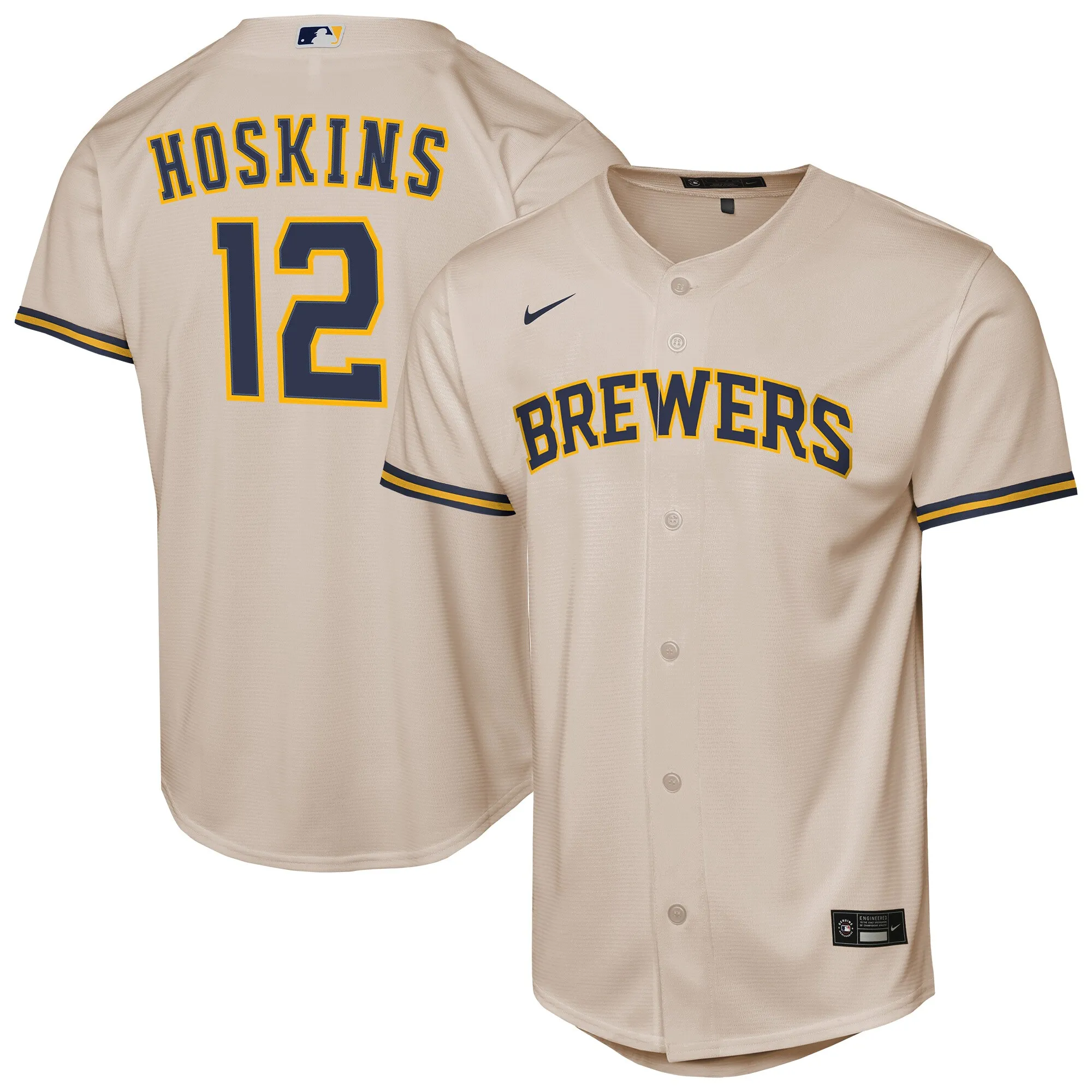 Rhys Hoskins Milwaukee Brewers Nike Youth Home Replica Player Jersey - Cream