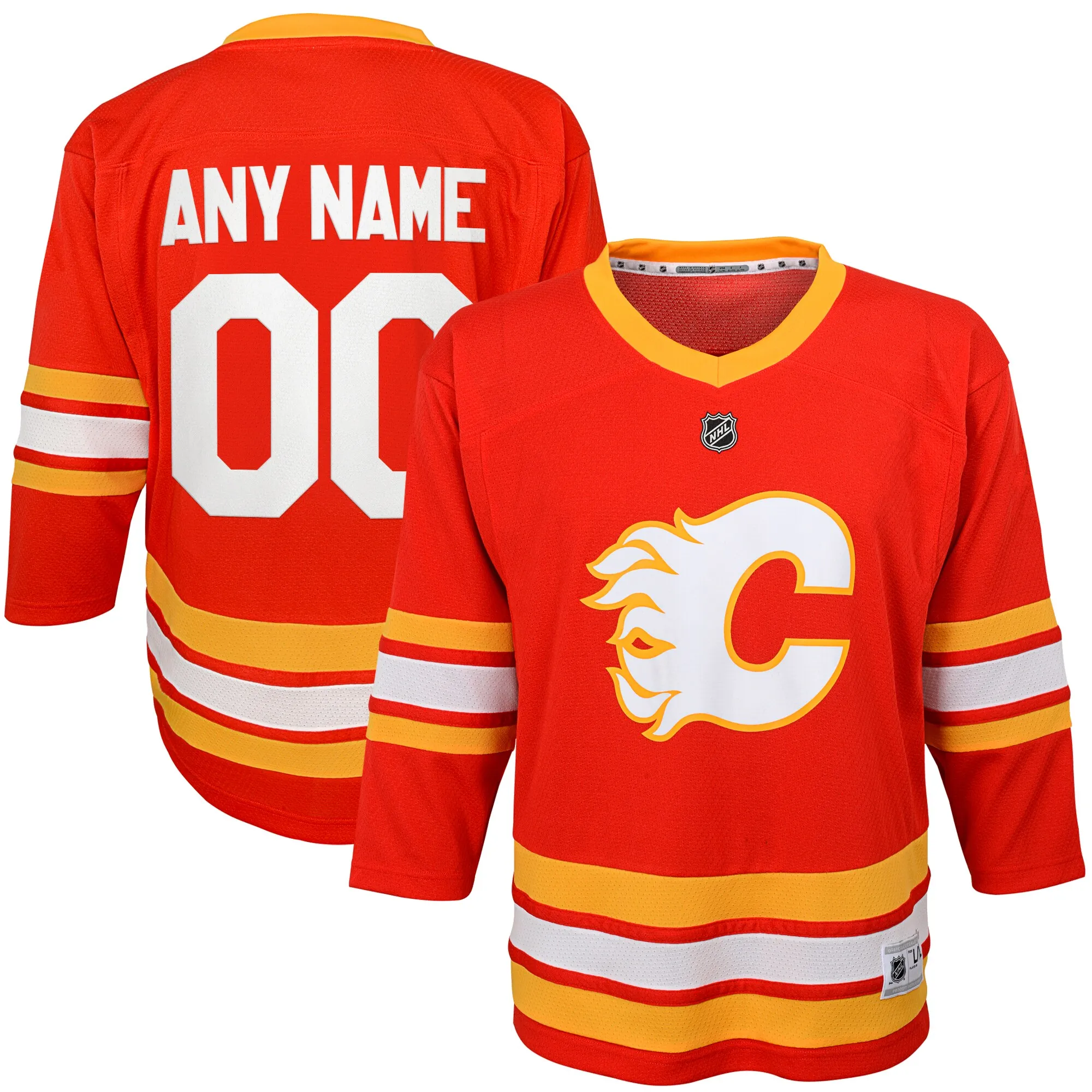 Calgary Flames Youth Home Replica Custom Jersey - Red