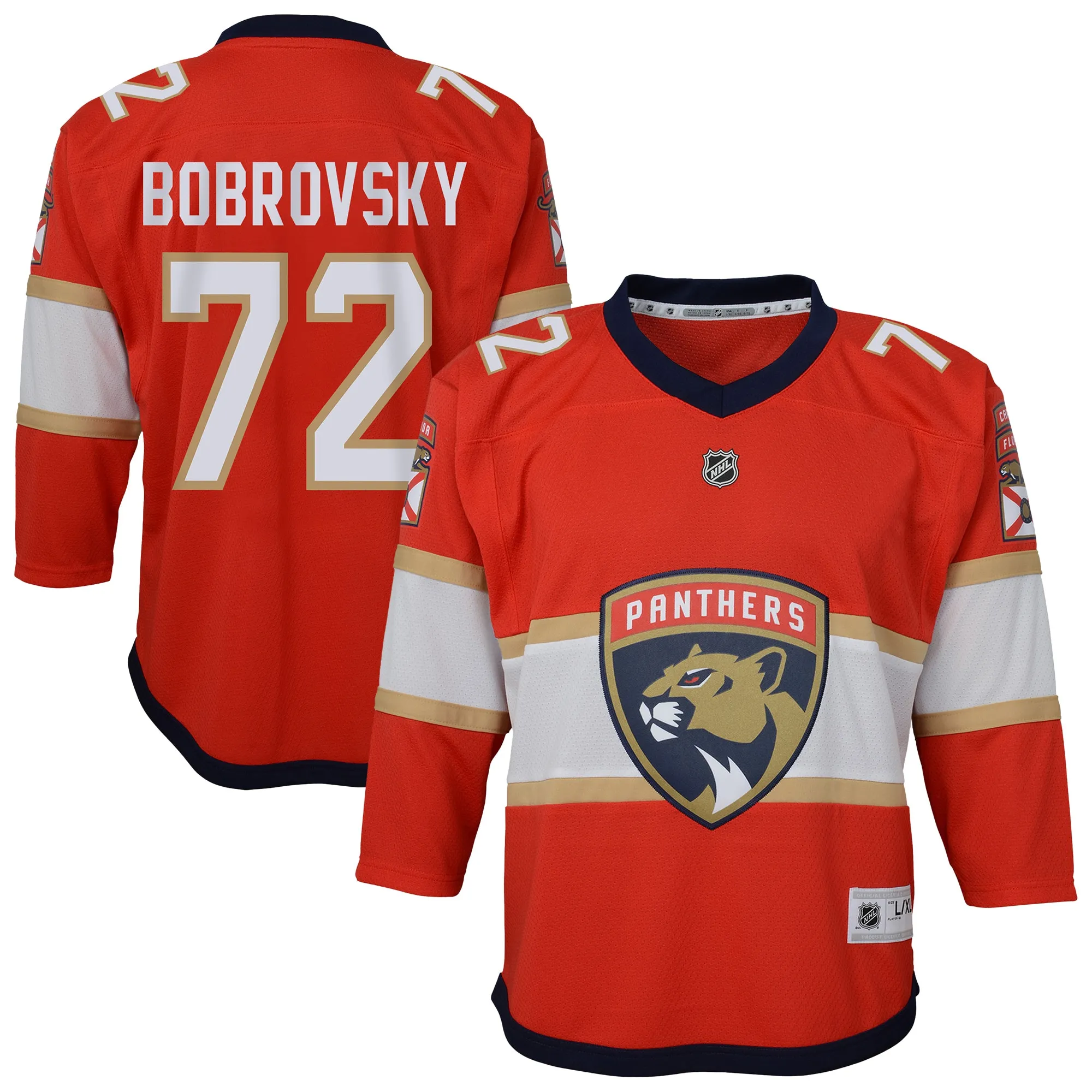 Sergei Bobrovsky Florida Panthers Youth Alternate Replica Player Jersey - Red