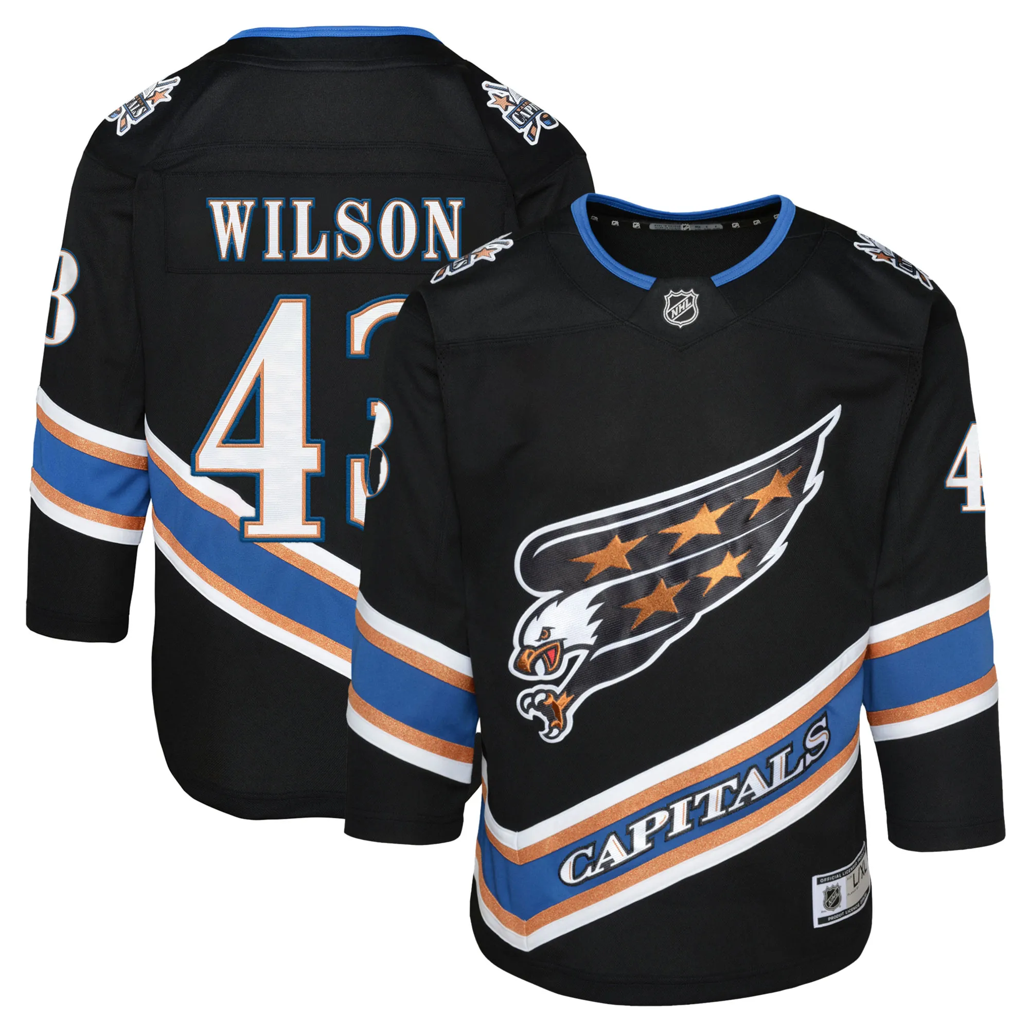 Tom Wilson Washington Capitals Youth Alternate 50th Anniversary Premier Player Jersey - Black