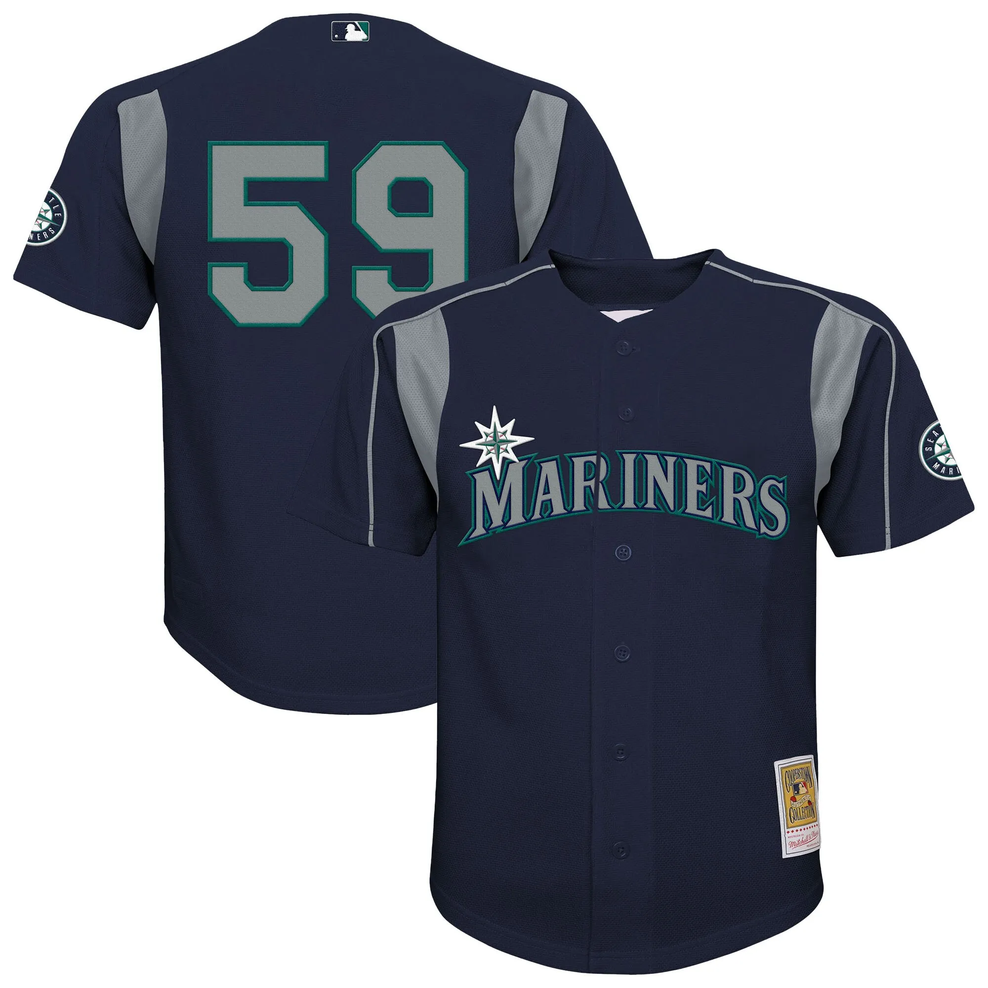 Felix Hernandez Seattle Mariners Mitchell & Ness Youth Mesh Batting Practice Jersey - Navy