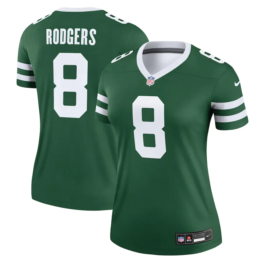 Aaron Rodgers New York Jets Nike Women's Legend Player Performance Top - Legacy Green