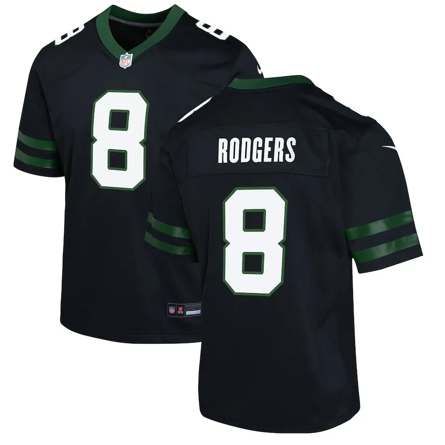 Aaron Rodgers New York Jets Nike Youth Alternate Game Jersey - Legacy Black