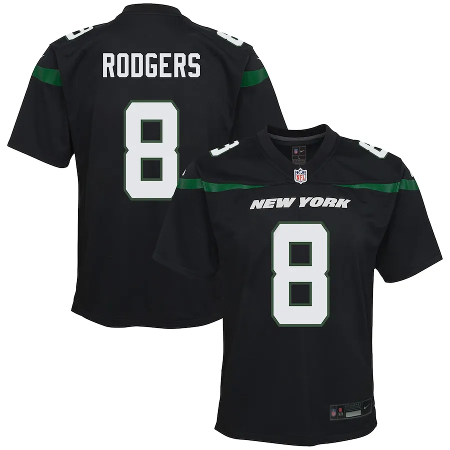 Aaron Rodgers New York Jets Nike Youth Game Jersey - Black