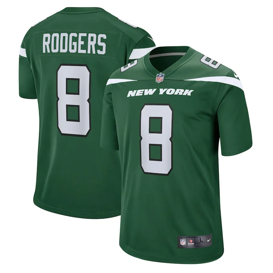 Aaron Rodgers New York Jets Nike Youth Game Jersey - Gotham Green 7645