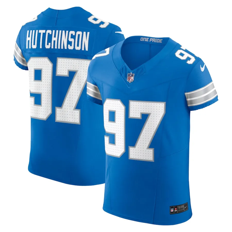 Aidan Hutchinson Detroit Lions Nike Vapor F.U.S.E. Elite Jersey - Blue