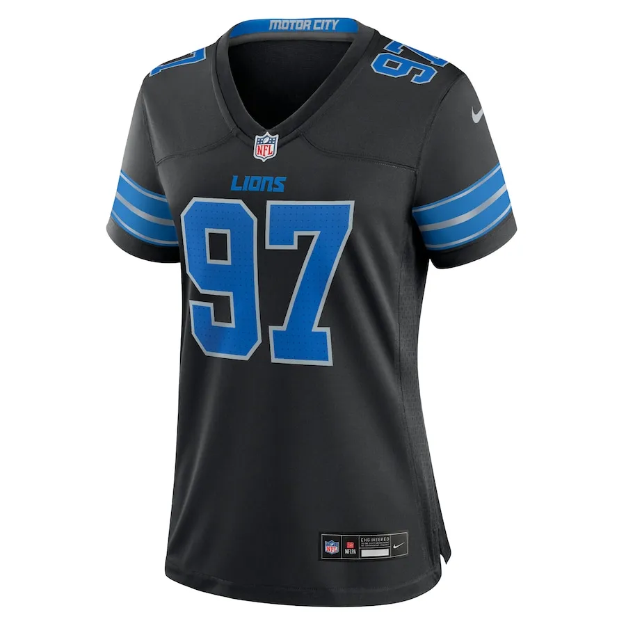 Aidan Hutchinson Detroit Lions Nike Women's 2nd Alternate Game Jersey - Black
